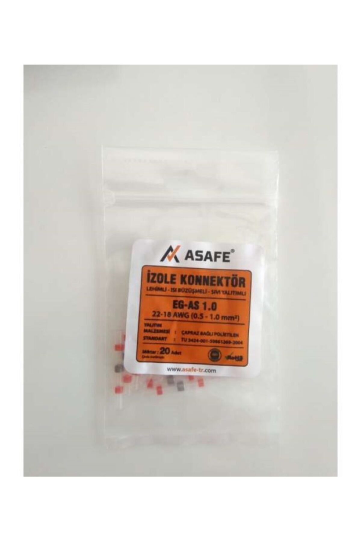 ASAFE Isı Büzüşmeli Kendinden Lehimli Izole Konnektör 1 mm 20li