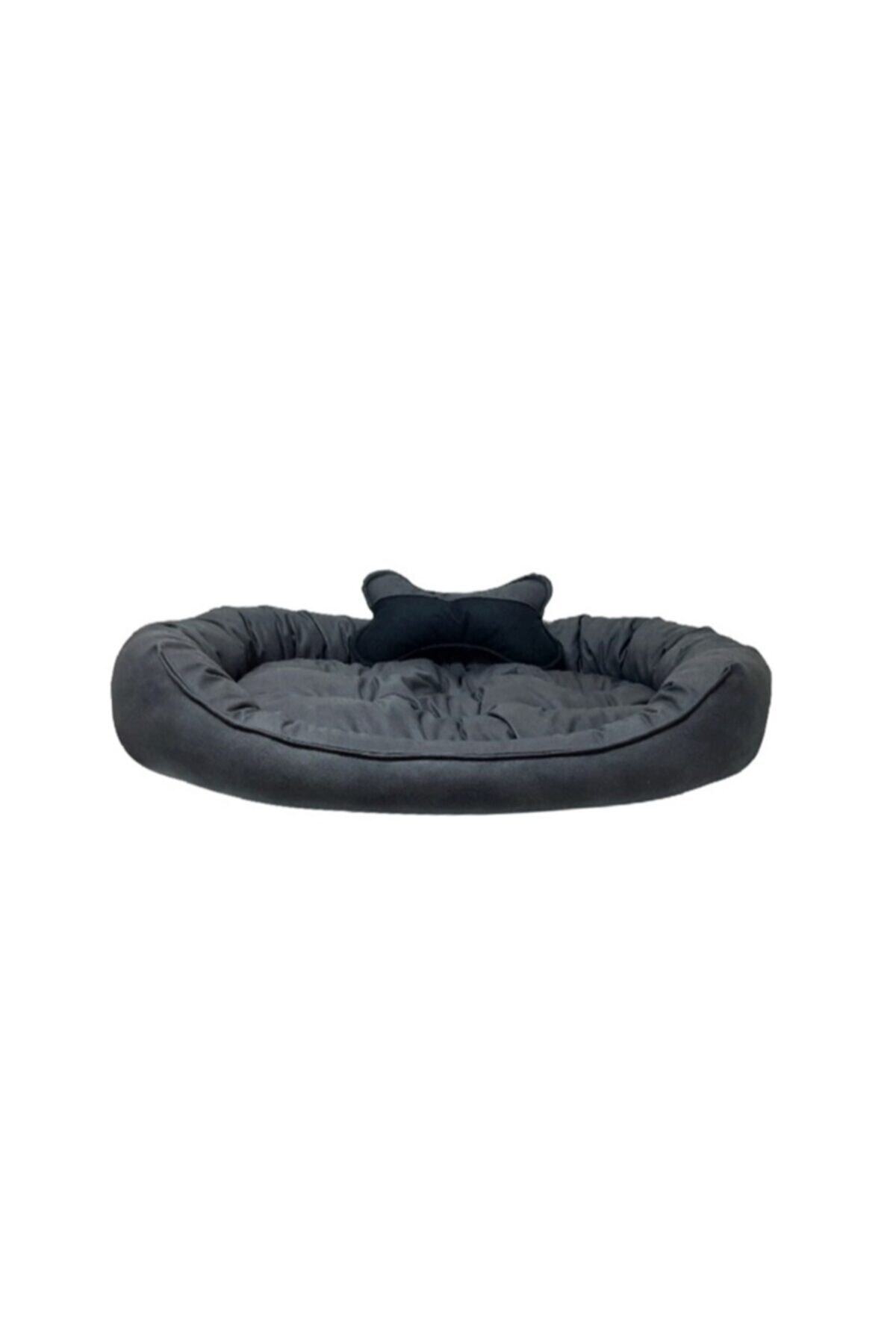 Patili Evler Füme Nubuk Büyük Irk Köpek Yatağı - 75x105 Cm - Xl- Kemik Yastıklı -
