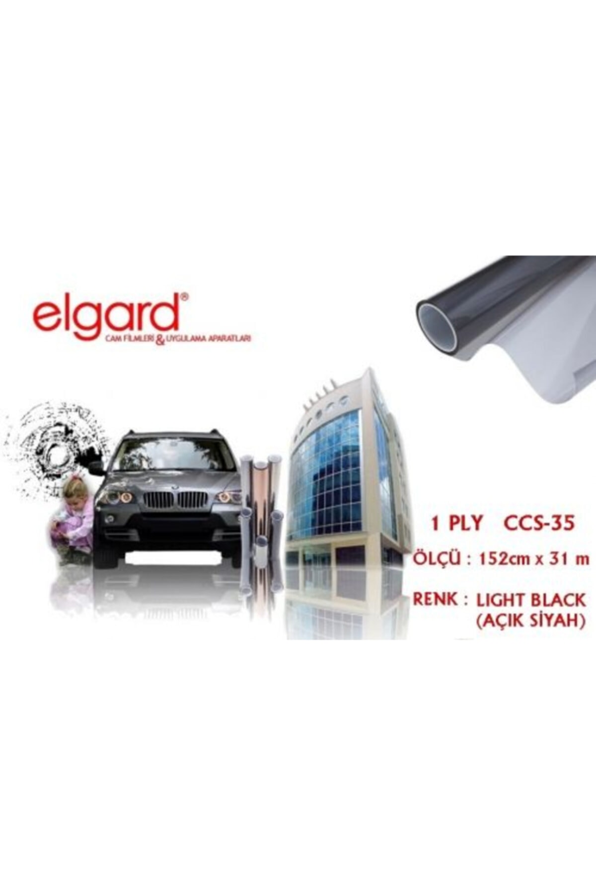 Elgard Ccs-35 152 Cmx31m Açık Siyah Çizilmez Cam Filmi