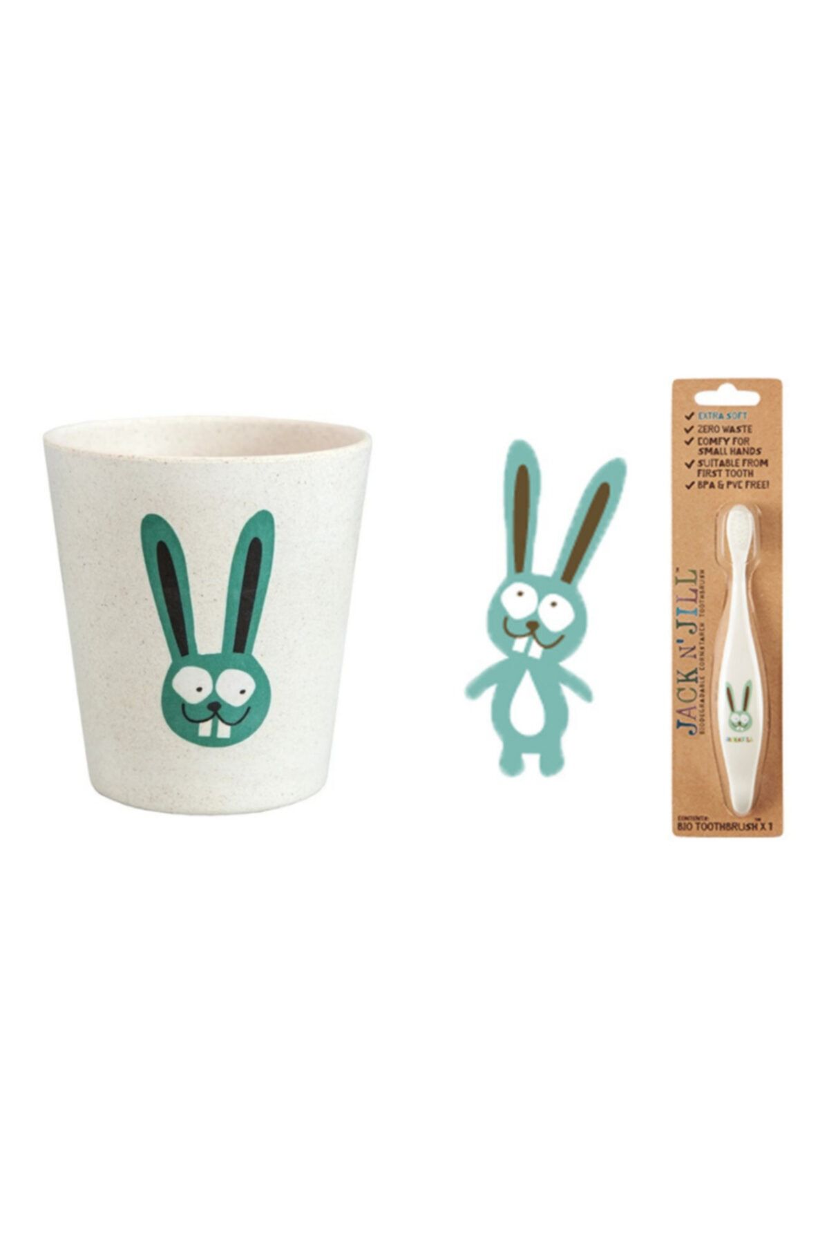 Jack And Jill Kids Bunny Diş Fırçası Ve Bambu Bardak Seti