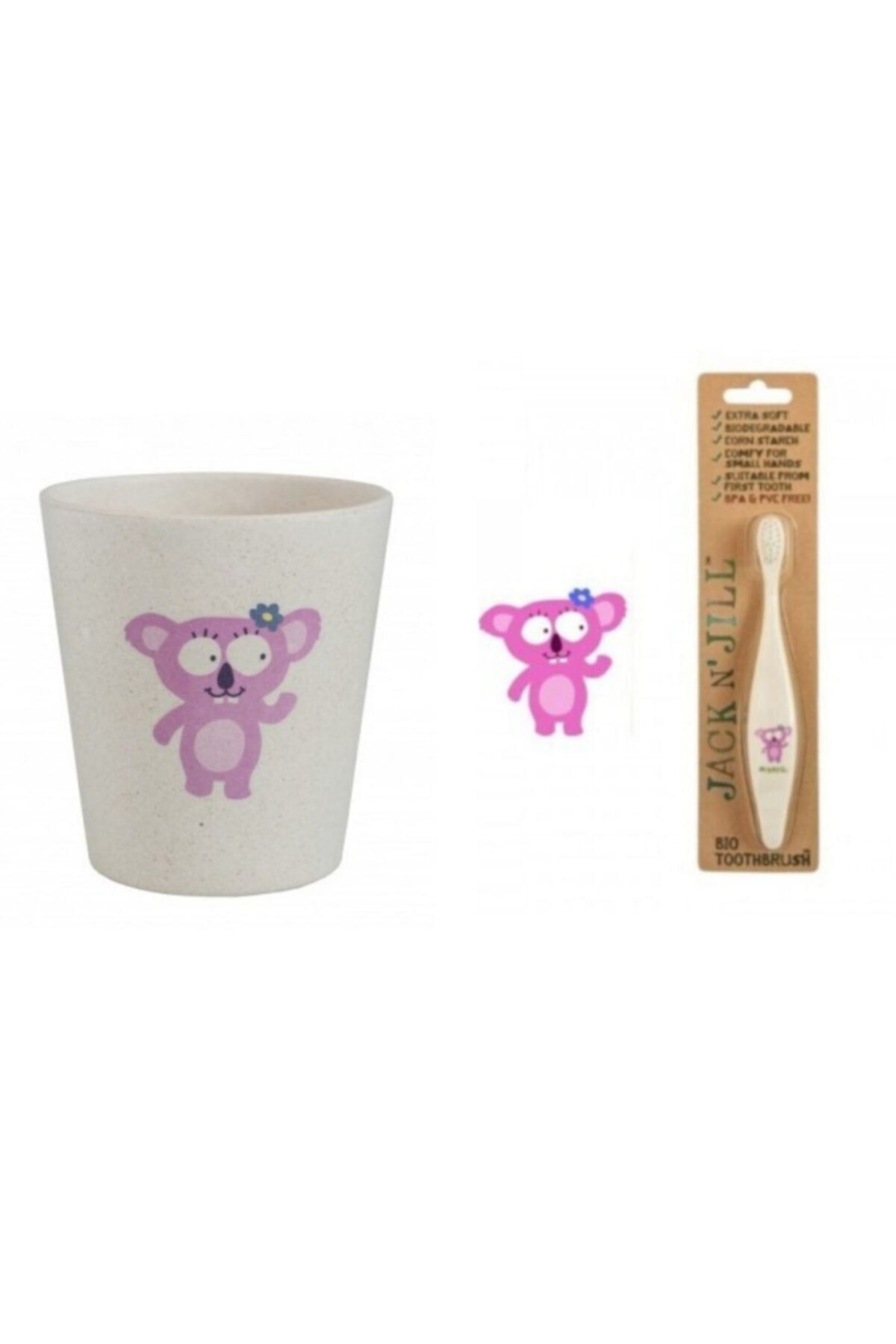 Jack And Jill Kids Koala Diş Fırçası Ve Bambu Bardak Seti