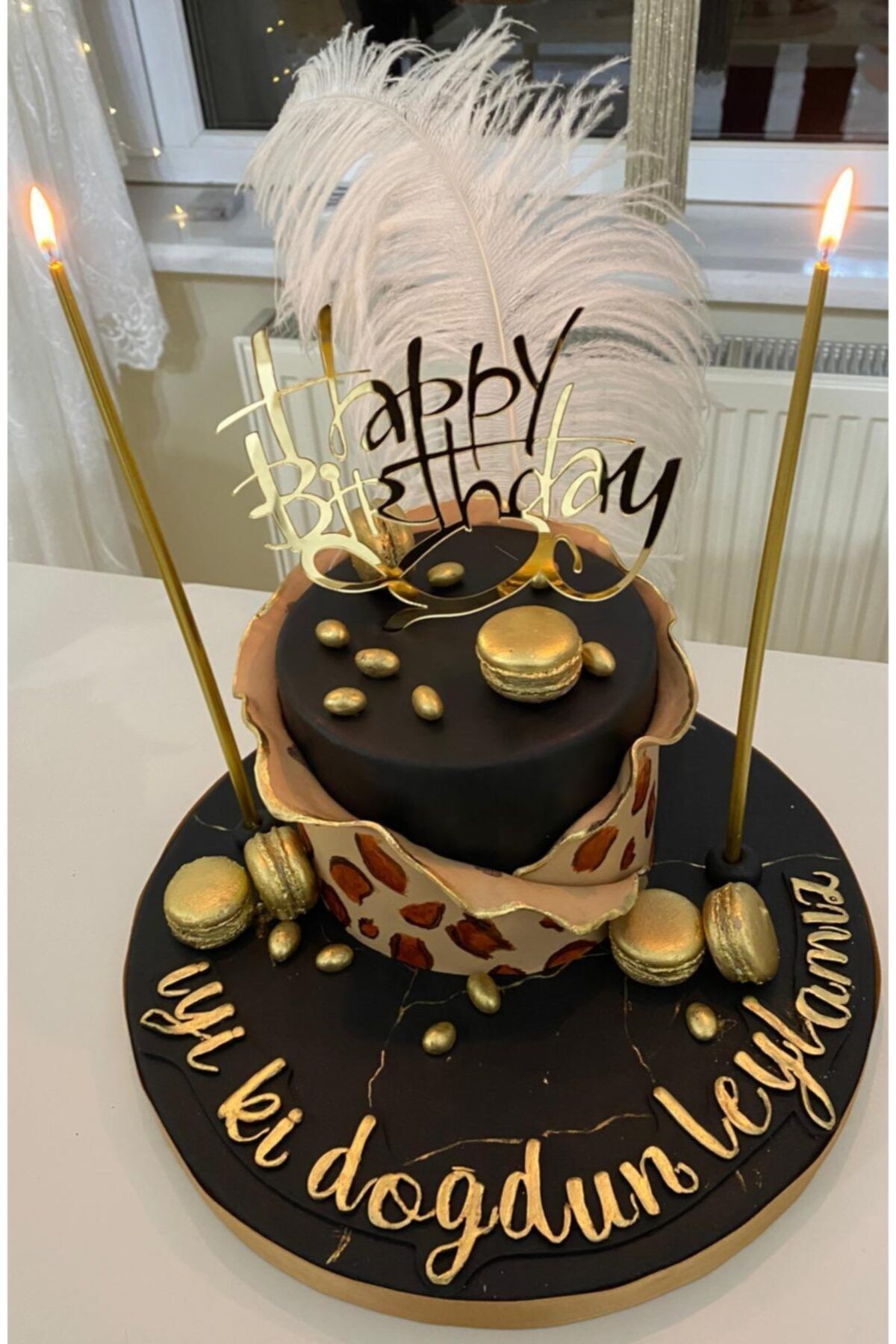 Becca Design Concept Becca Happy Birthday Gold Pleksi Pasta Süsü