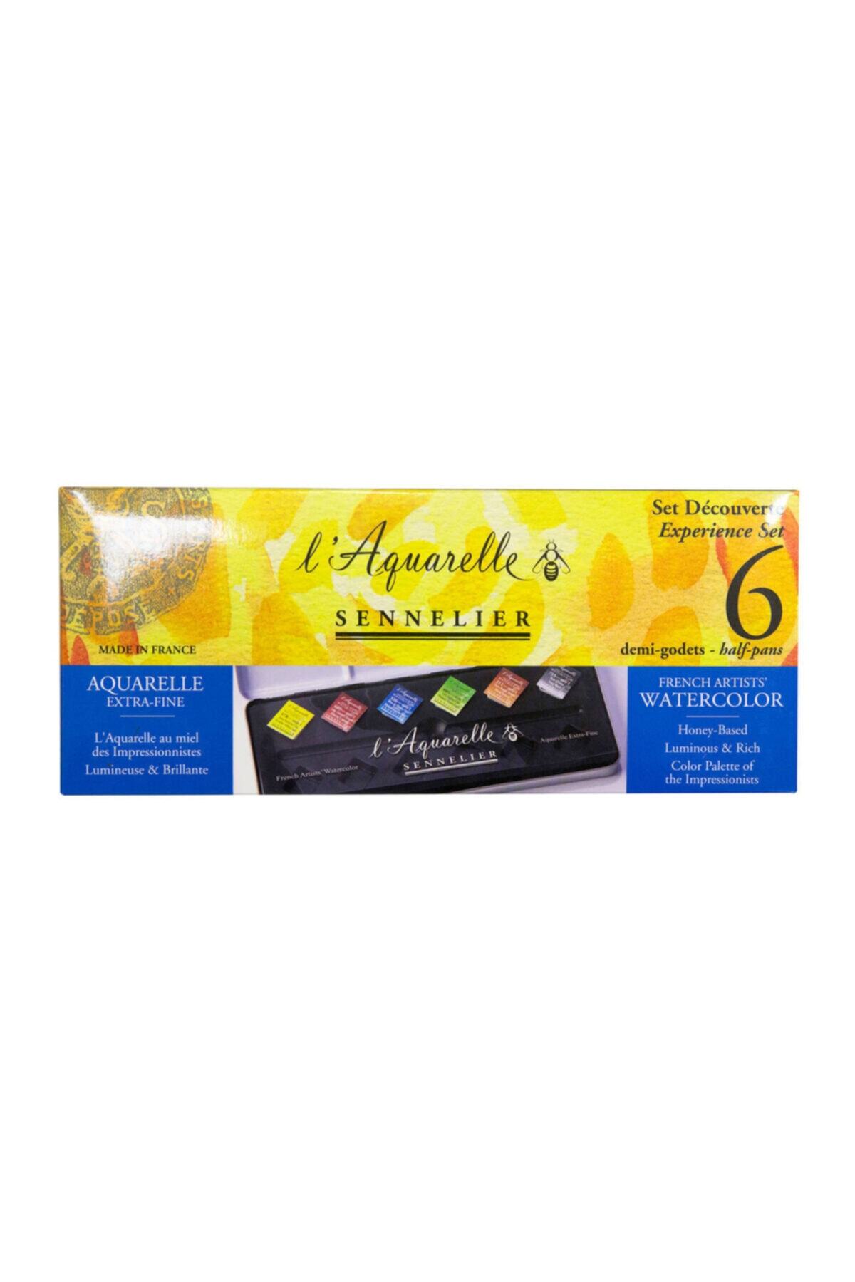 Sennelier Suluboya Set 1/2 Tablet 6 Renk Metal Kutu N:131608