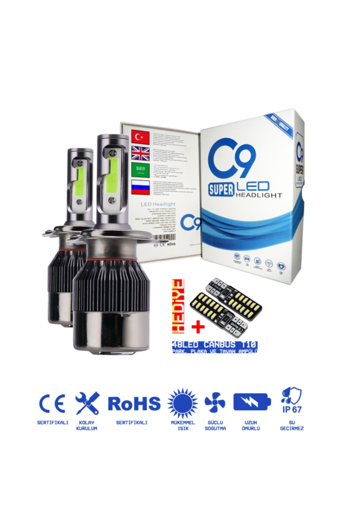 C9 H11 Led Xenon Far Led Zenon Ampulü Buz Mavi Yeni Nesil Şimşek Etkili