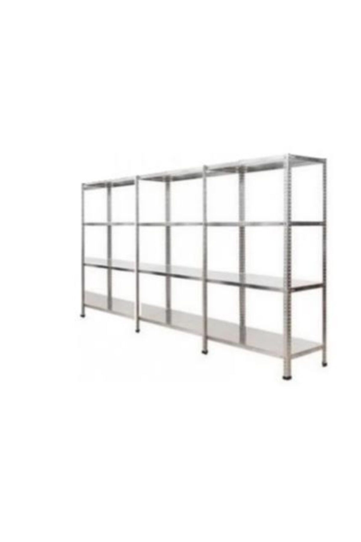 RafBurada 4 Katlı 3'lü Bitişik Galvaniz Çelik Raf.Depo,Dosya Rafı 0.70 MM-43X93-200cm