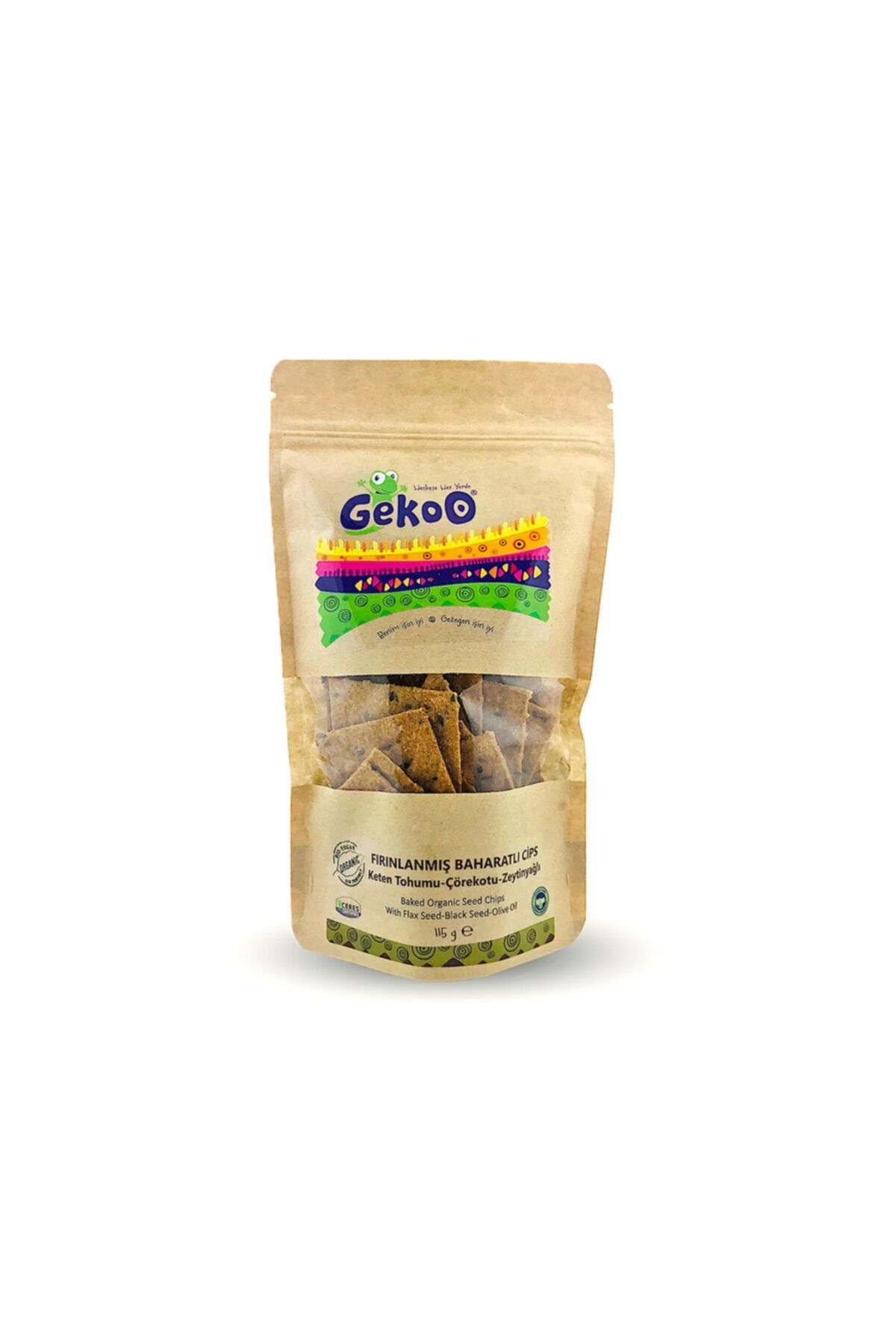 Gekoo Organik Fırınlanmış Baharatlı Cips-keten Tohumu-çörekotu-zeytinyağlı 115g