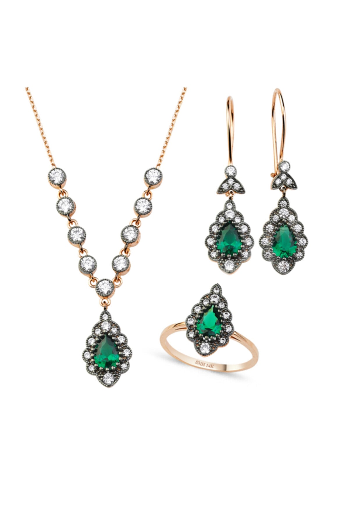 KRD 14 Ayar 9.95 Gr Taşlı Altın Set