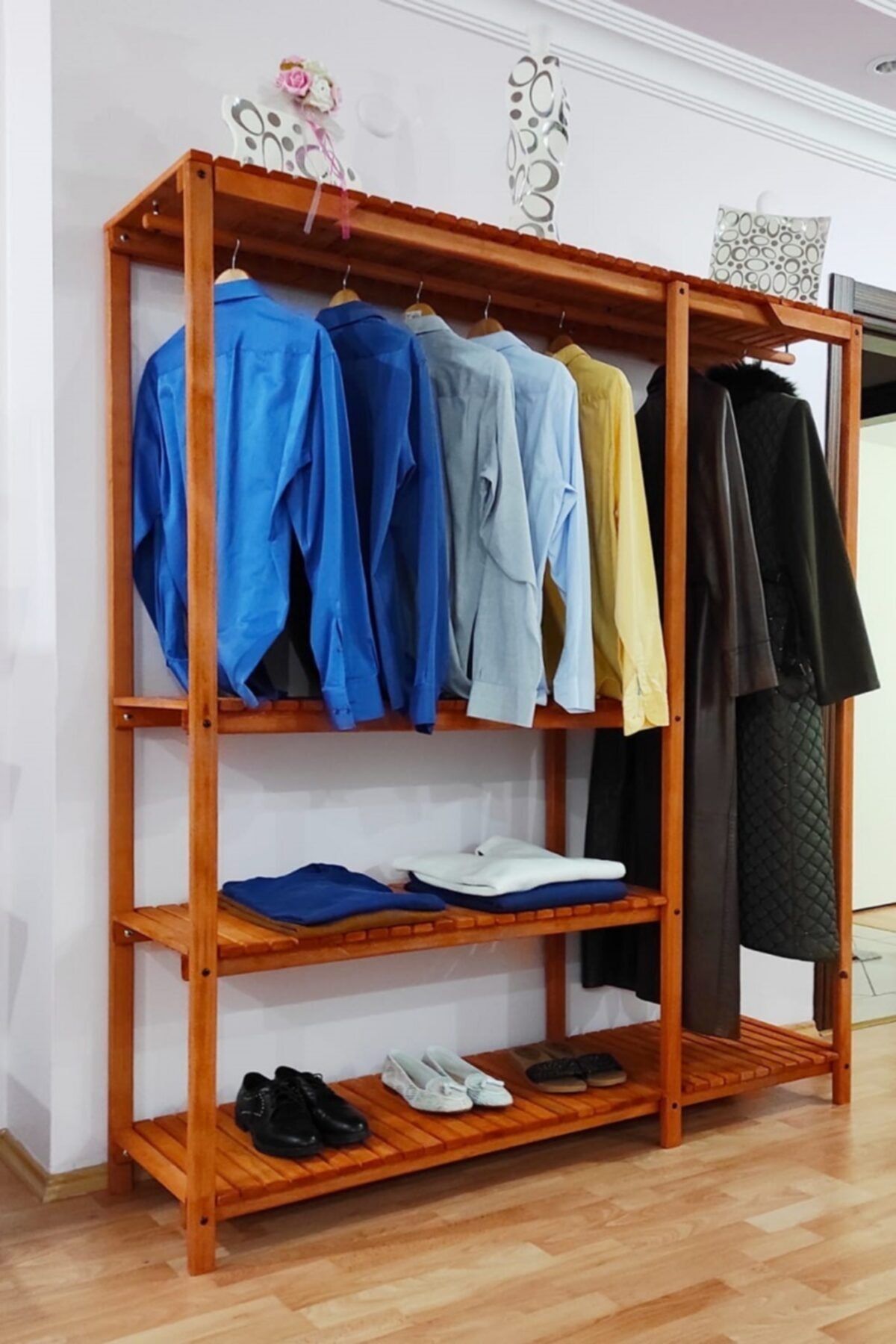 ALAÇAM MOBİLYA Ahşap Gardrop, Askılık, Raf, Kitaplık, Portmanto, Düzenleyici Ve Konfeksiyon Askılığı