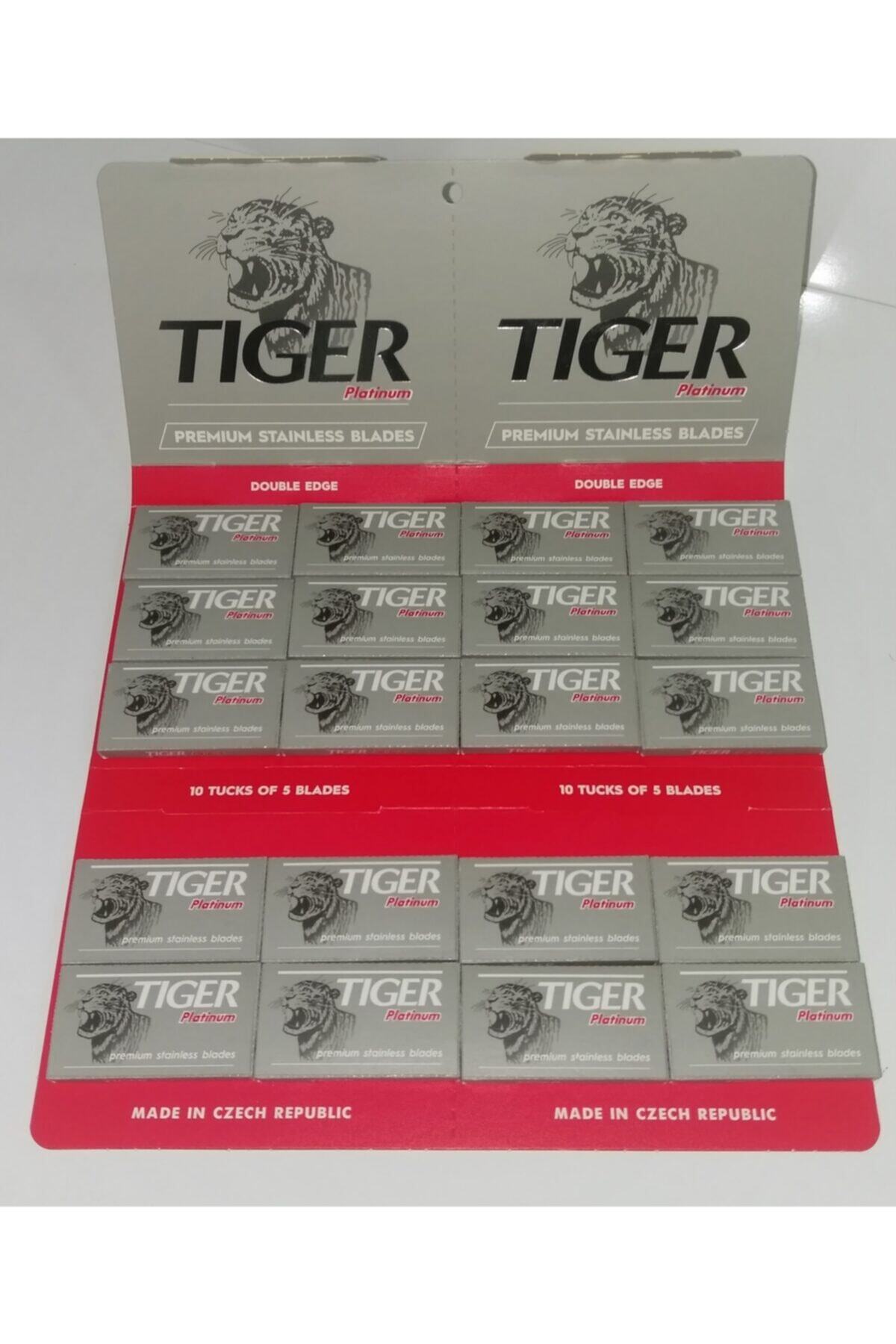 TIGER Platinum Tıraş Bıçağı Tam Yaprak Berber Jileti 200 Adet - Kaliteli A-tiger Platinum