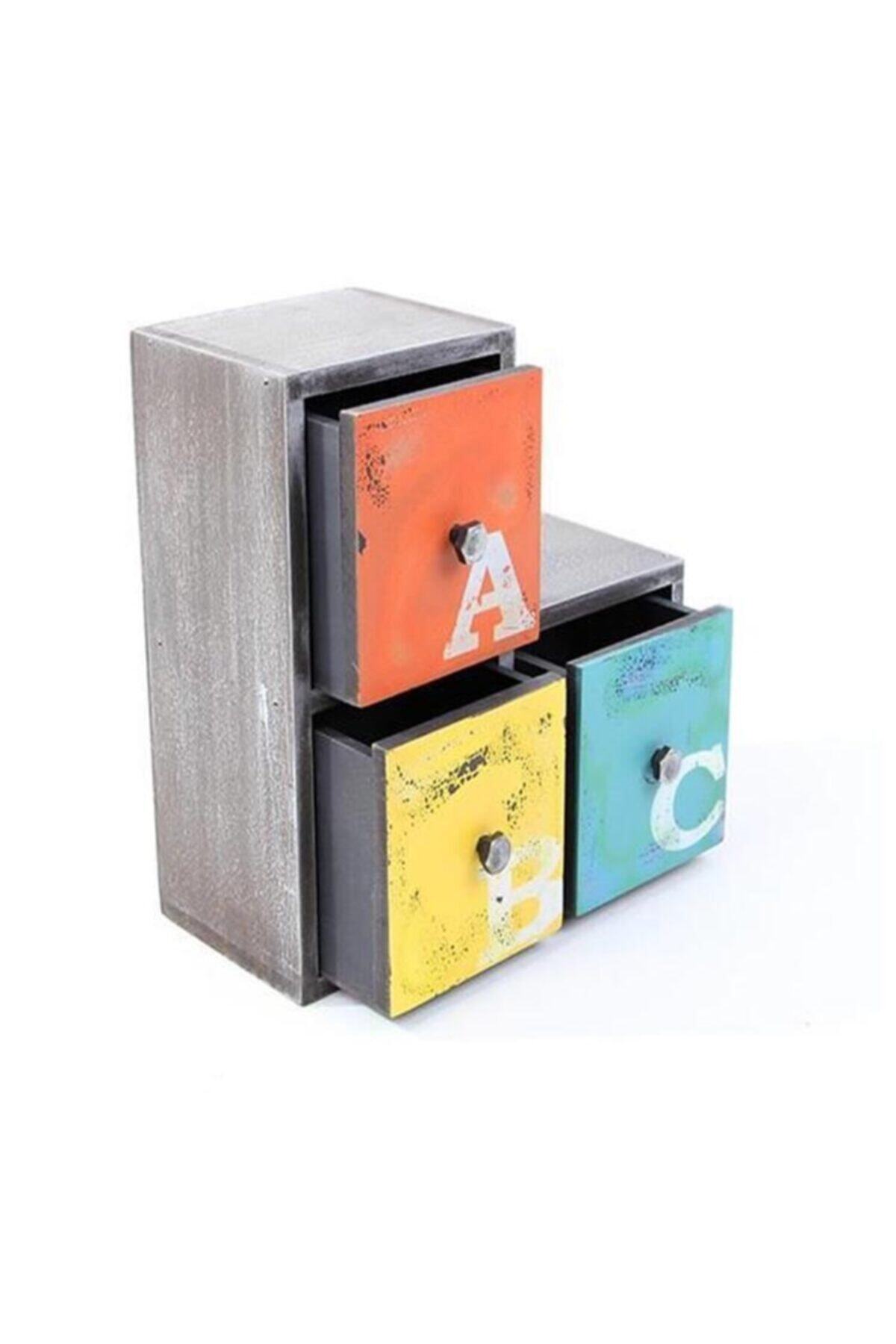 Aybars aksesuar Abc Yazılı Kutu Ahşap Kutu