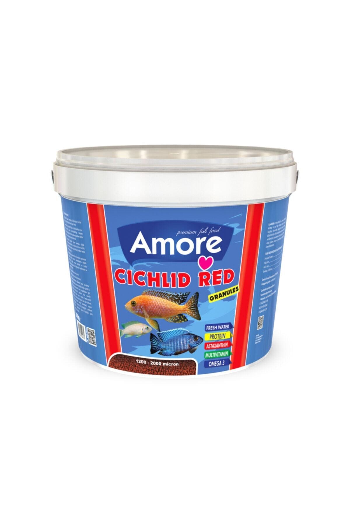 AMORE Cichlid Red 3 Kg Malawi Amerikan Tanganyika Ciklet Yüksek Protein Kova Balık Yemi