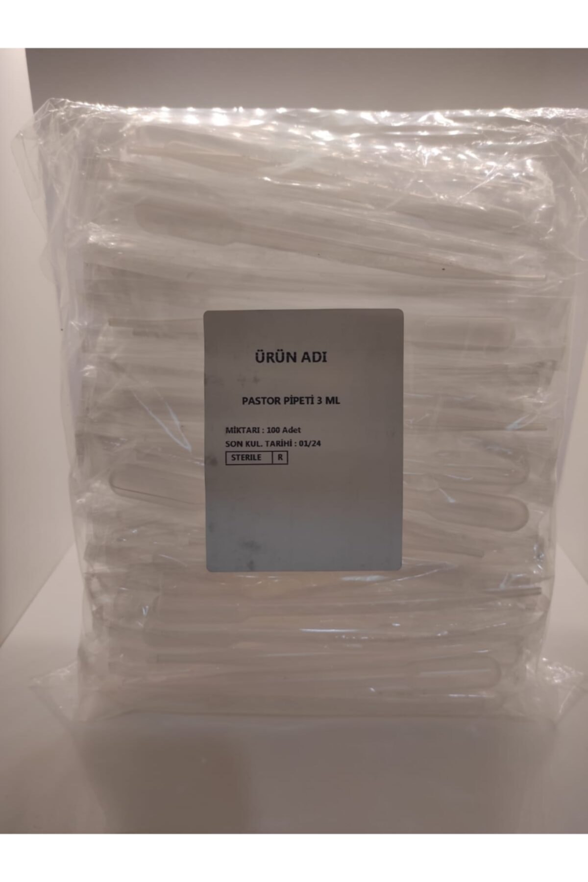 ERLAB Plastik Pastör Pipet 3 Ml Gama Steril Tek Tek Poşetli 100 Adet