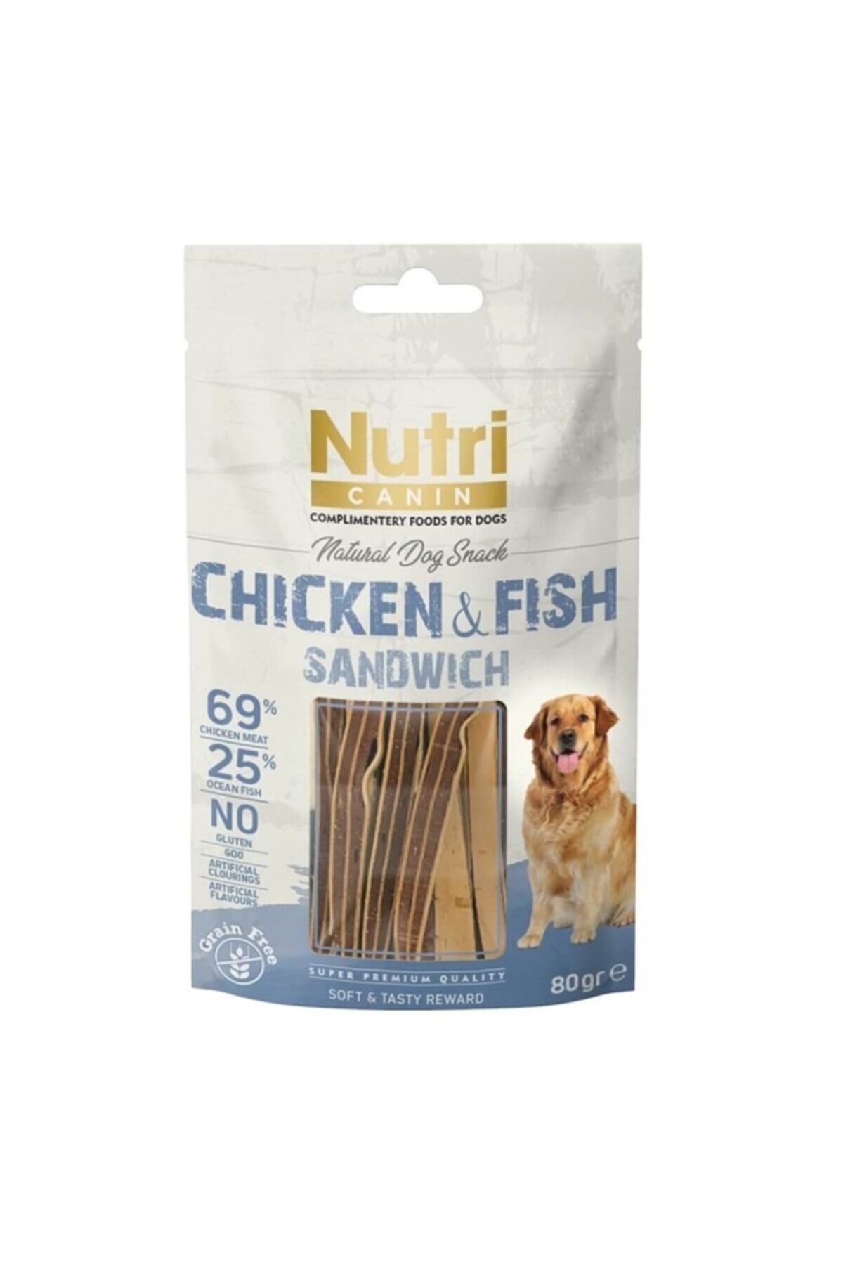 Nutri Canine Nutri Canin Tahılsız Tavuklu Balıklı Köpek Ödül Maması 80gr
