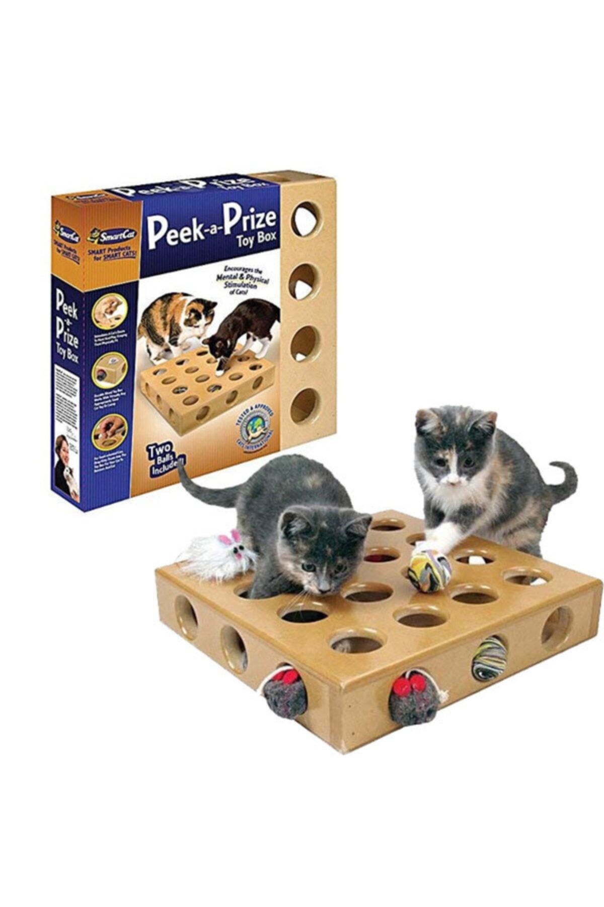 Durbuldum Smartcat Ahşap Kedi Aktivite Oyuncak 35,2x35,2x7cm