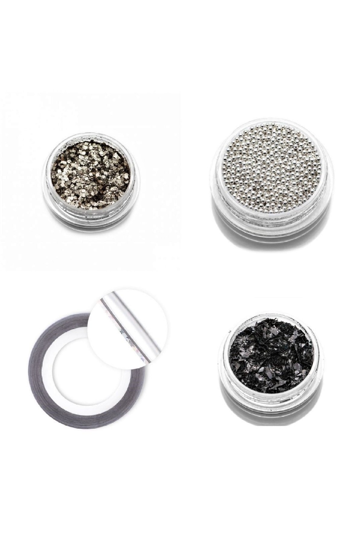 TNL Nail Art Tırnak Süsleme Şerit Çizgi Sim Havyar Taş Set 4