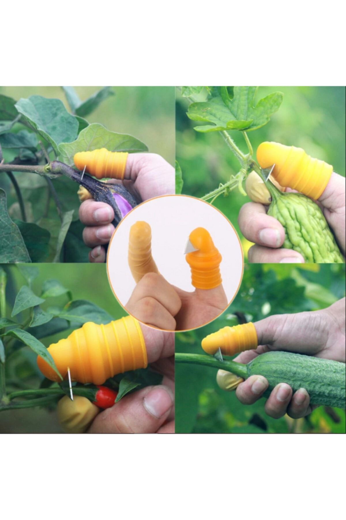 ZUZU MADE Sarı Renk Pratik Parmak Soyacak Baş Parmak Koruyucu Tarla Hasat Doğrayıcı Kesme Eldiveni