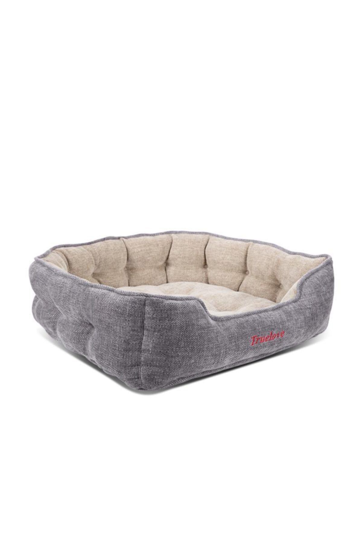 True Love Chenille Kumaşlı Gri Kedi-köpek Yatağı-medium