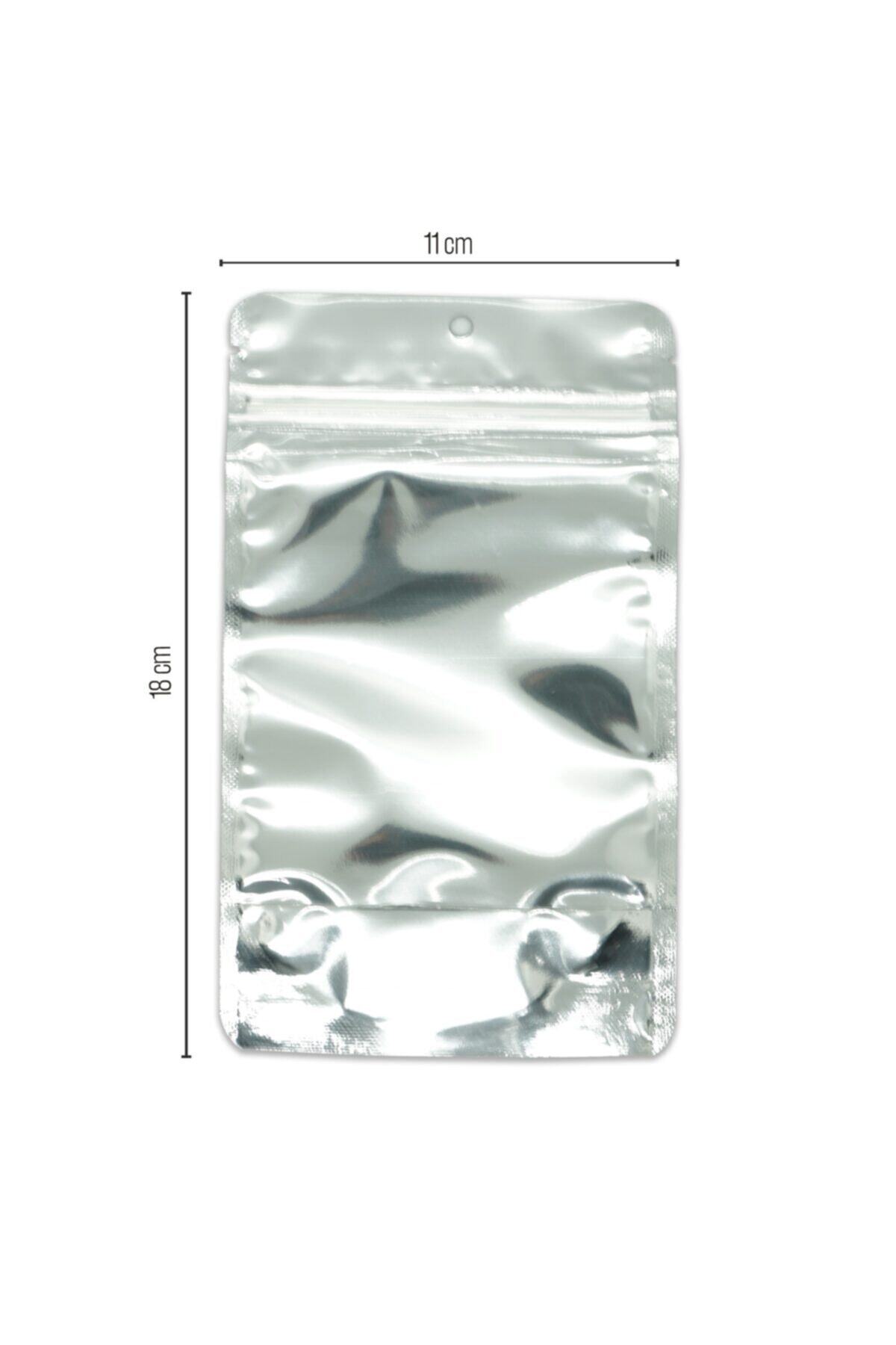 paketlemetezgahı 11*18,5*7 Şeffaf Metalize Kilitli Doypack 50 Adet