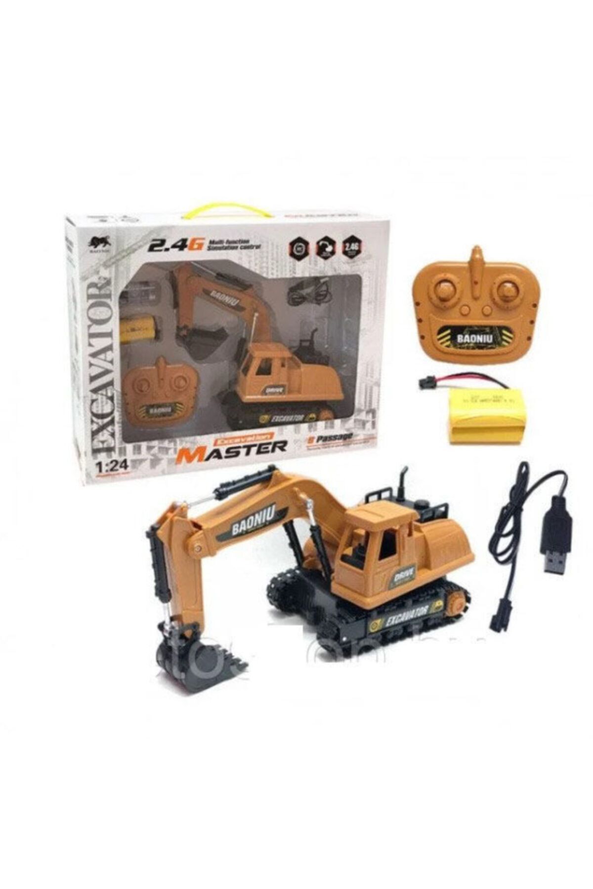 Gepettoys Uzaktan Kumandalı Şarjlı Profesyonel Kepçe Excavator Dozer Büyük Boy
