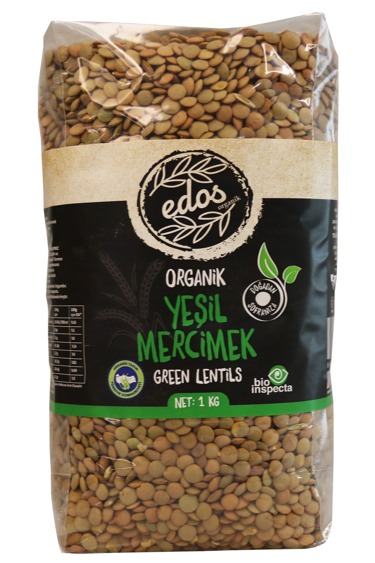 EDOS Organik Yeşil Mercimek 1 Kg