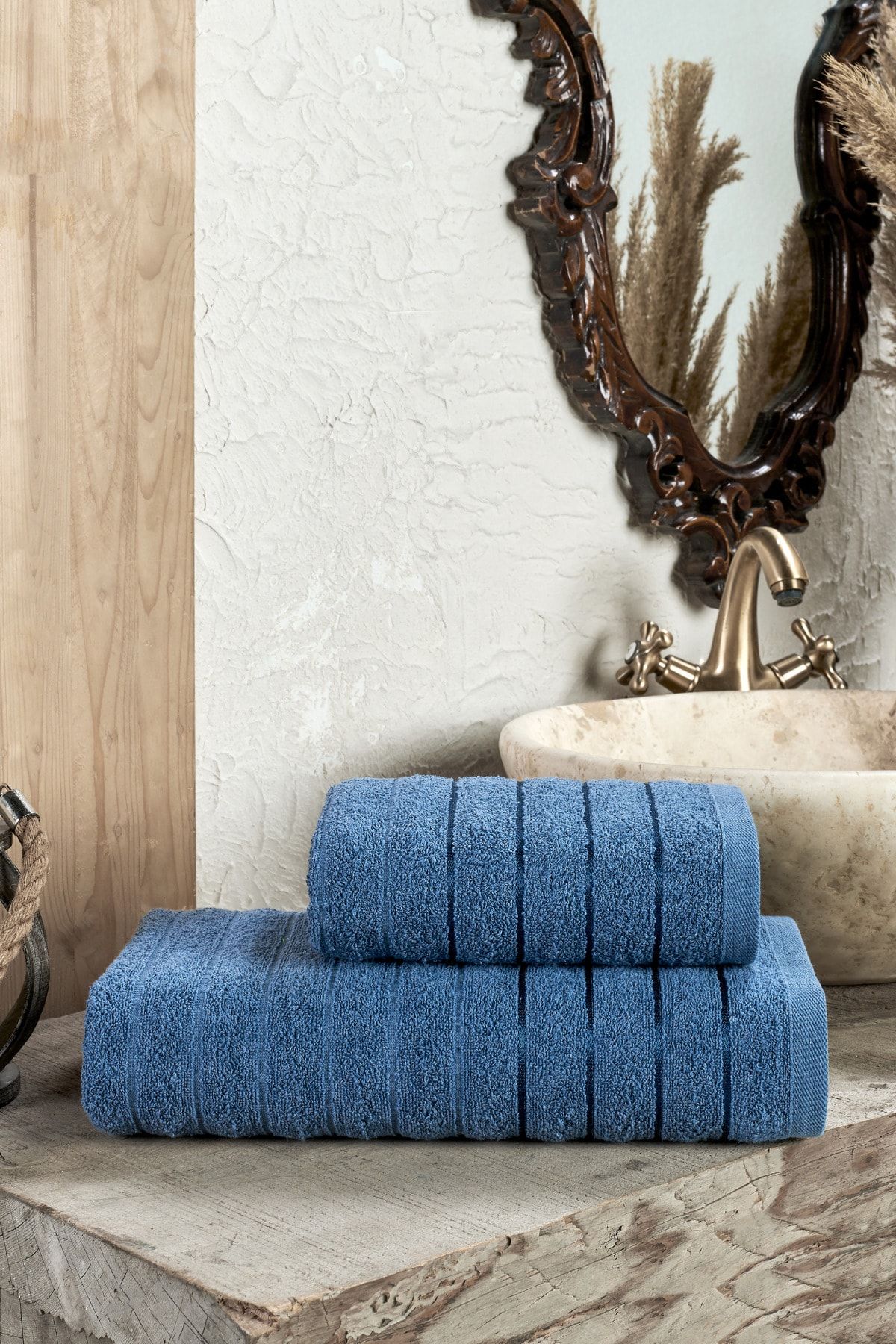 Indigo blue bath towels sales