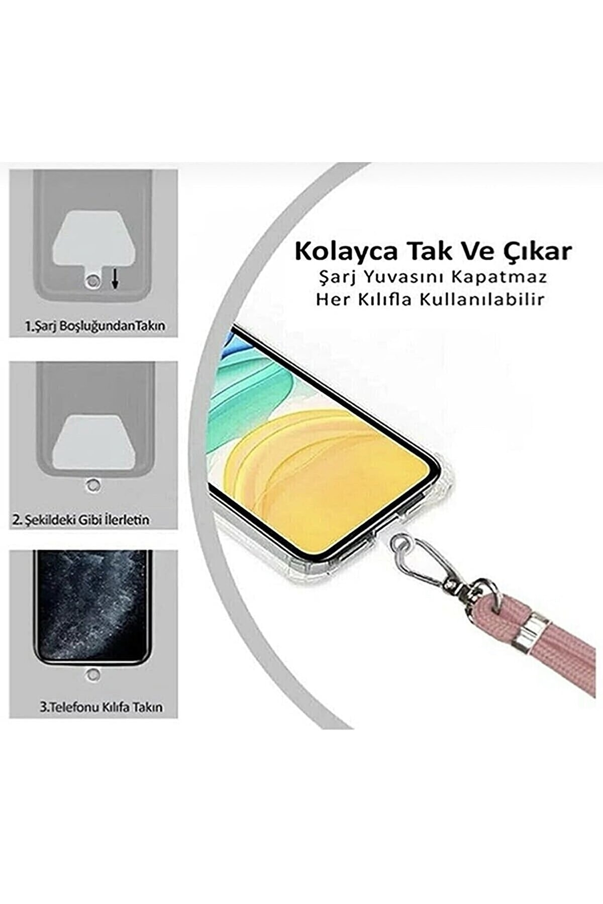 بند گوشی سازگار با تمام قاب ها بند قاب بافته شده مناسب برای استفاده متقاطع.