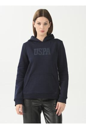 Kapüşon Yaka Baskılı Lacivert Kadın Sweatshırt Gızmo-sk022 Image 0