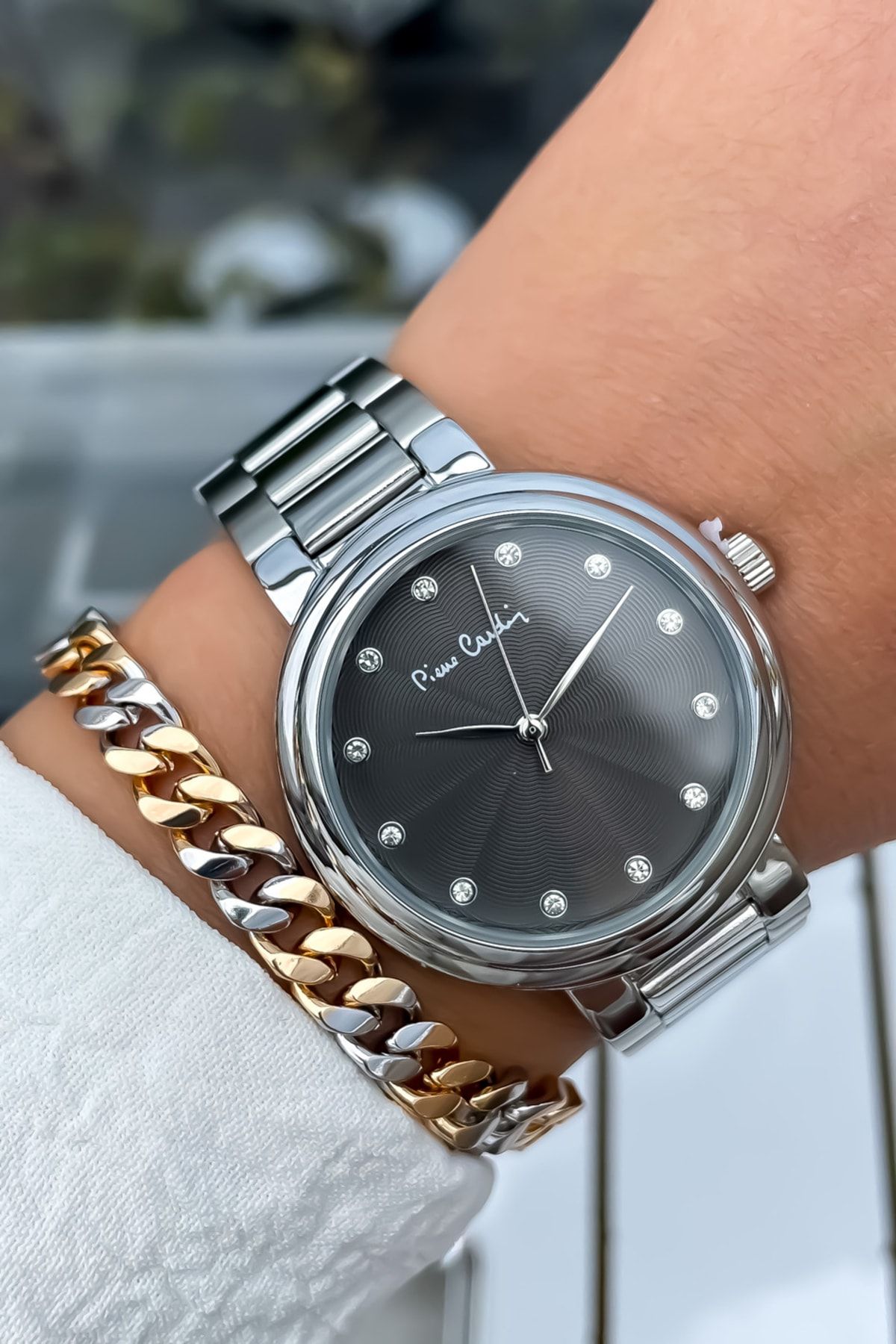 Pierre Cardin Brand Original Women s Wristwatch Steel Strap Steel