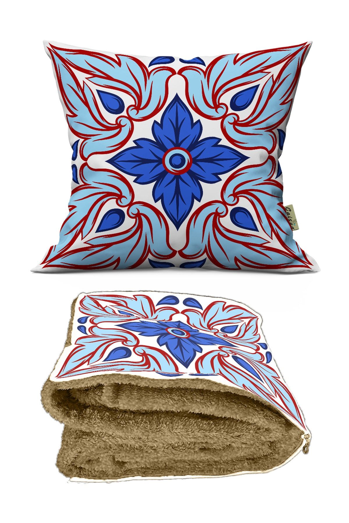 CeyCan Home Ethnic Patterned Optional 2 in 1 Pillow Blanket