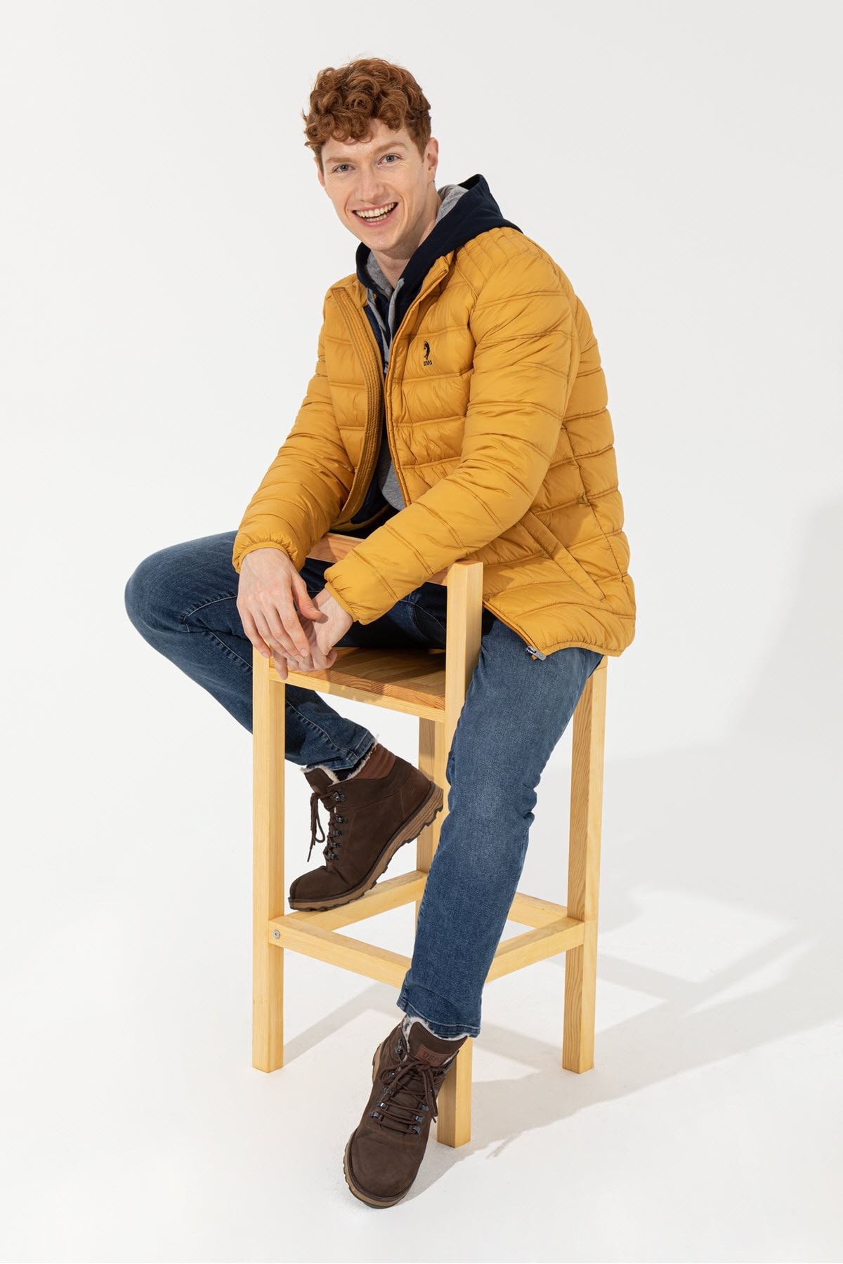 Yellow best sale polo coat