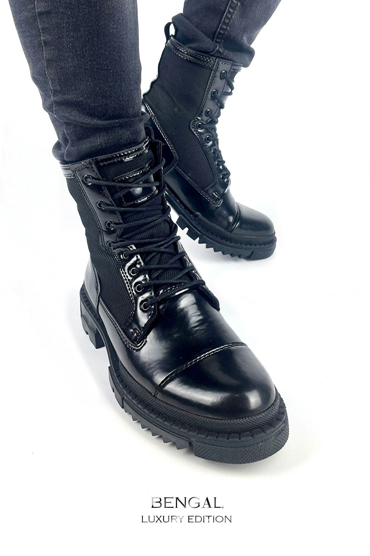 Patent leather best sale duty boots