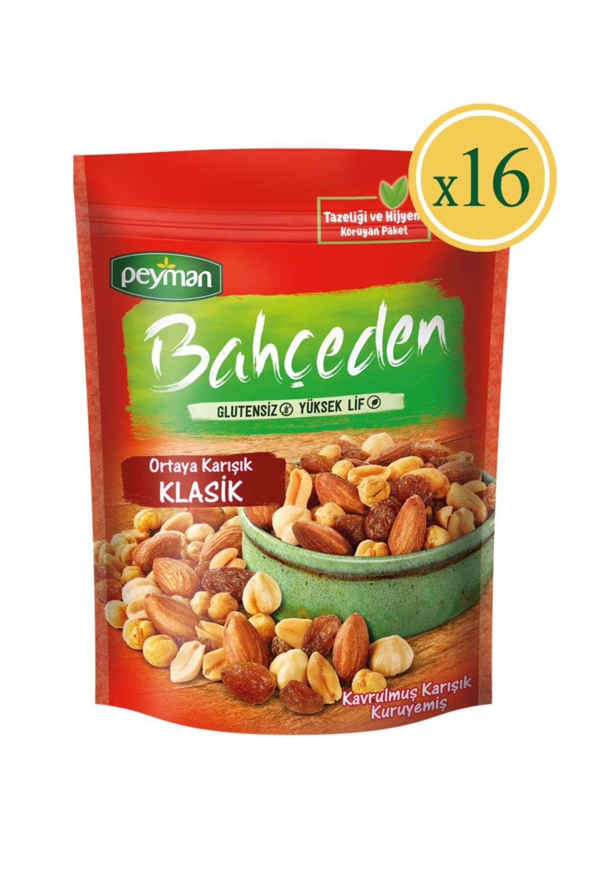 Peyman Bahçeden Kavrulmuş Ortaya Karışık Klasik Kuruyemiş 180 Gr X 16 Adet