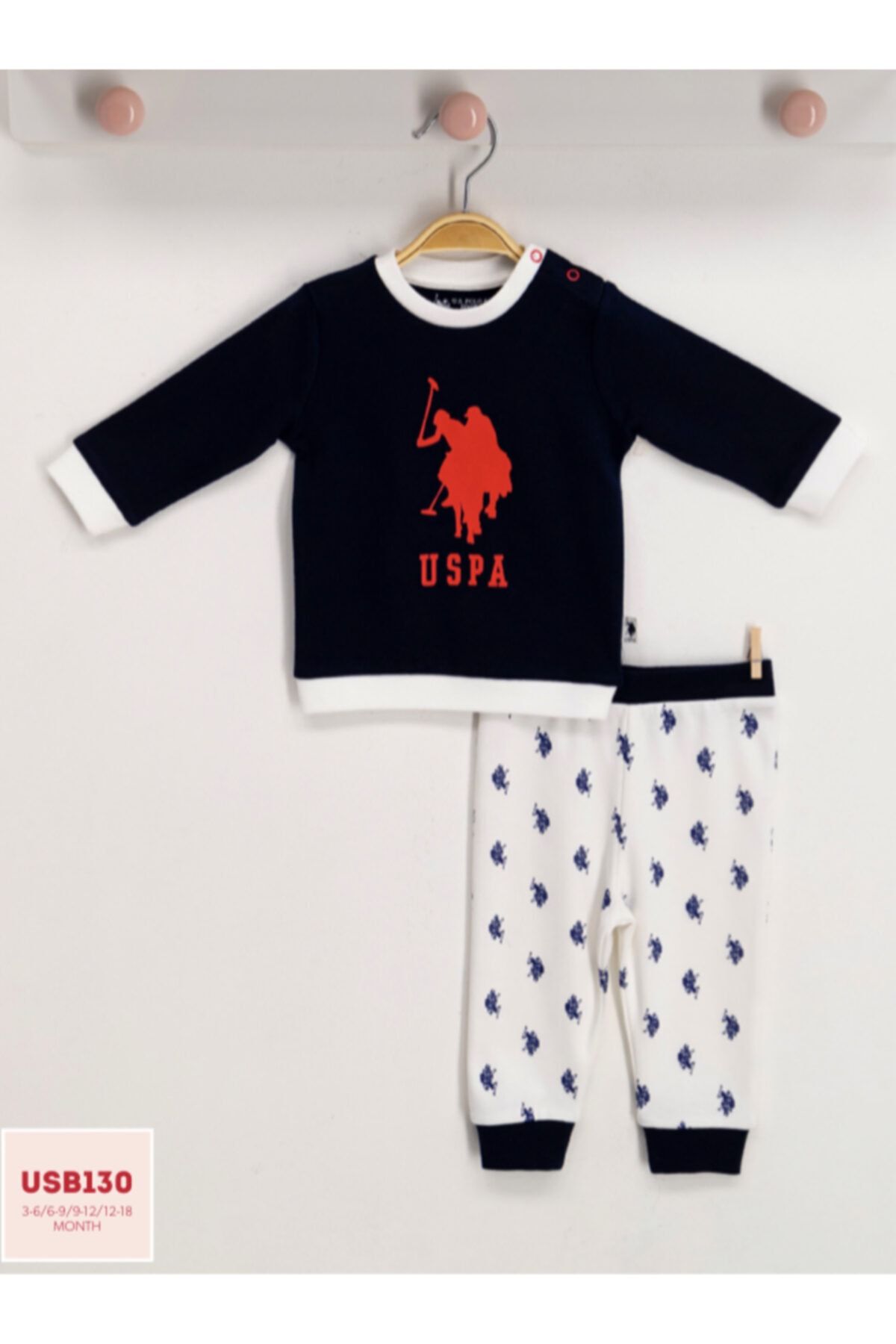 U.S. Polo Assn. Kids U.s. Polo Assn Lisanslı Bebek Uzun Kol 2'li Takım Usb130