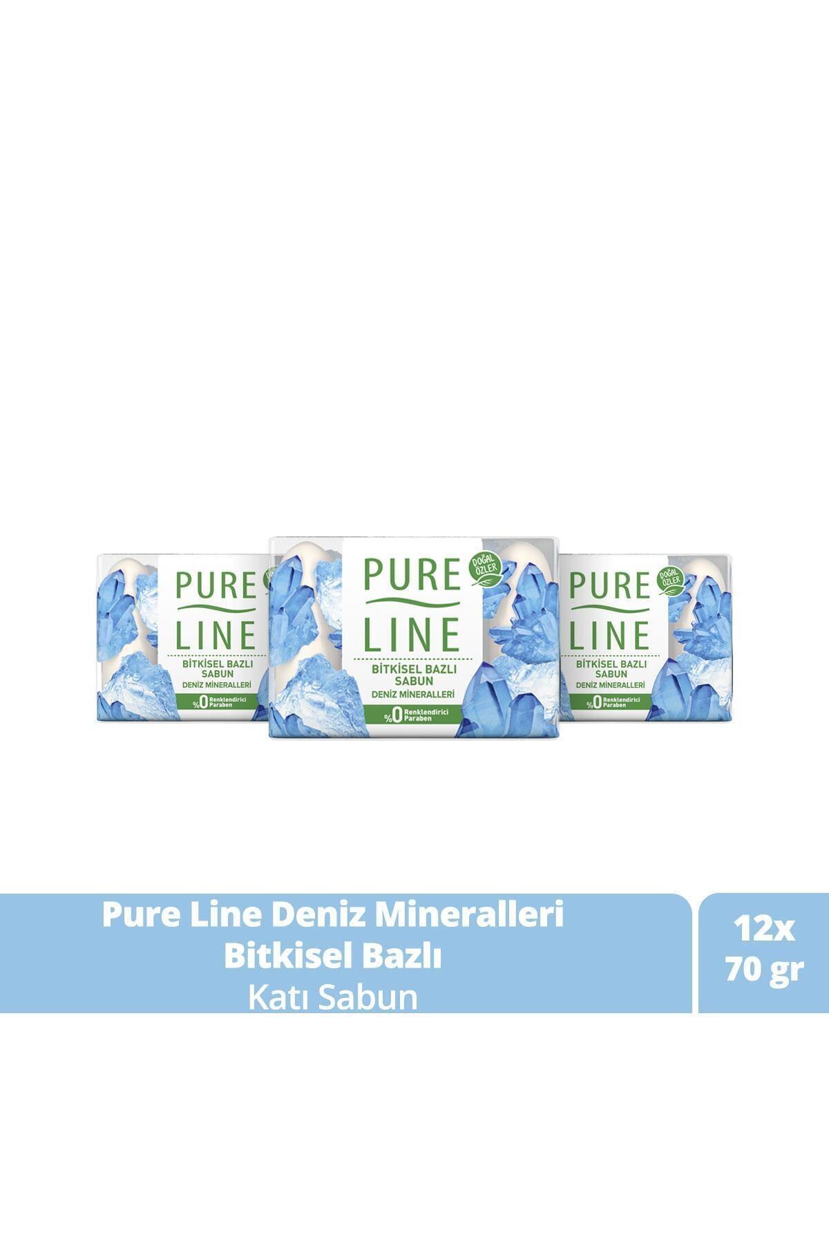 Pure Line Doğal Özler Ile Bitkisel Bazlı Sabun Deniz Mineralleri 70 gr X12