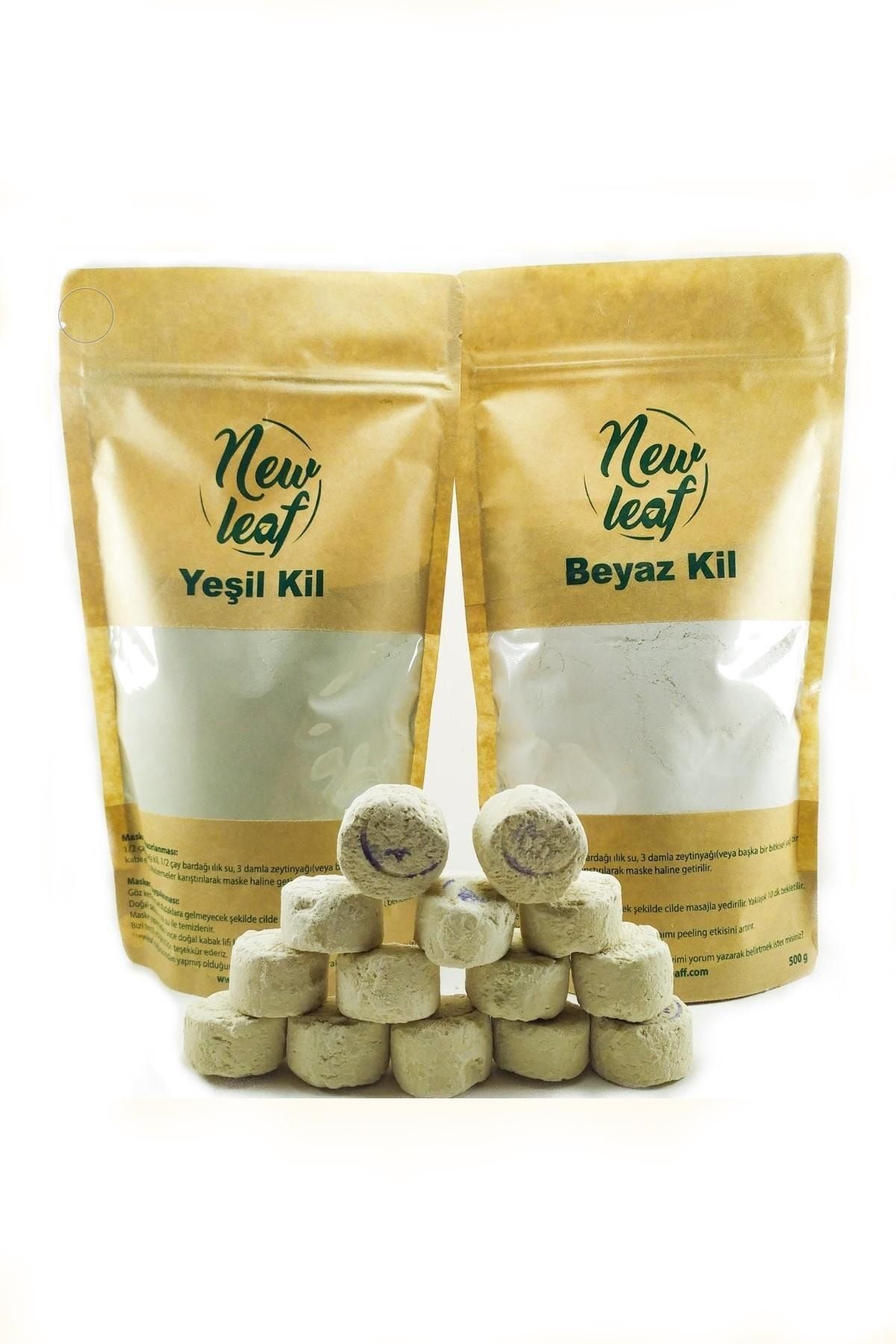 Newleaf 3'lü Sivilce Ve Siyah Nokta Seti: Yeşil Kil 500 G Beyaz Kil 500 G Ve Mühürlü Ruşur Taşı 4 Adet