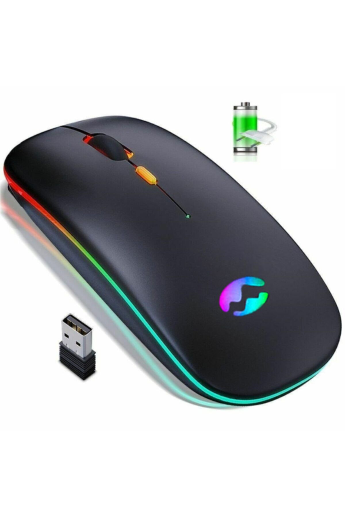 JUNGLEE Kablosuz Şarjlı Mouse Rgb Led Işıklı 2.4 Ghz Ve Bluetooth 1600 Dpi Sm-11