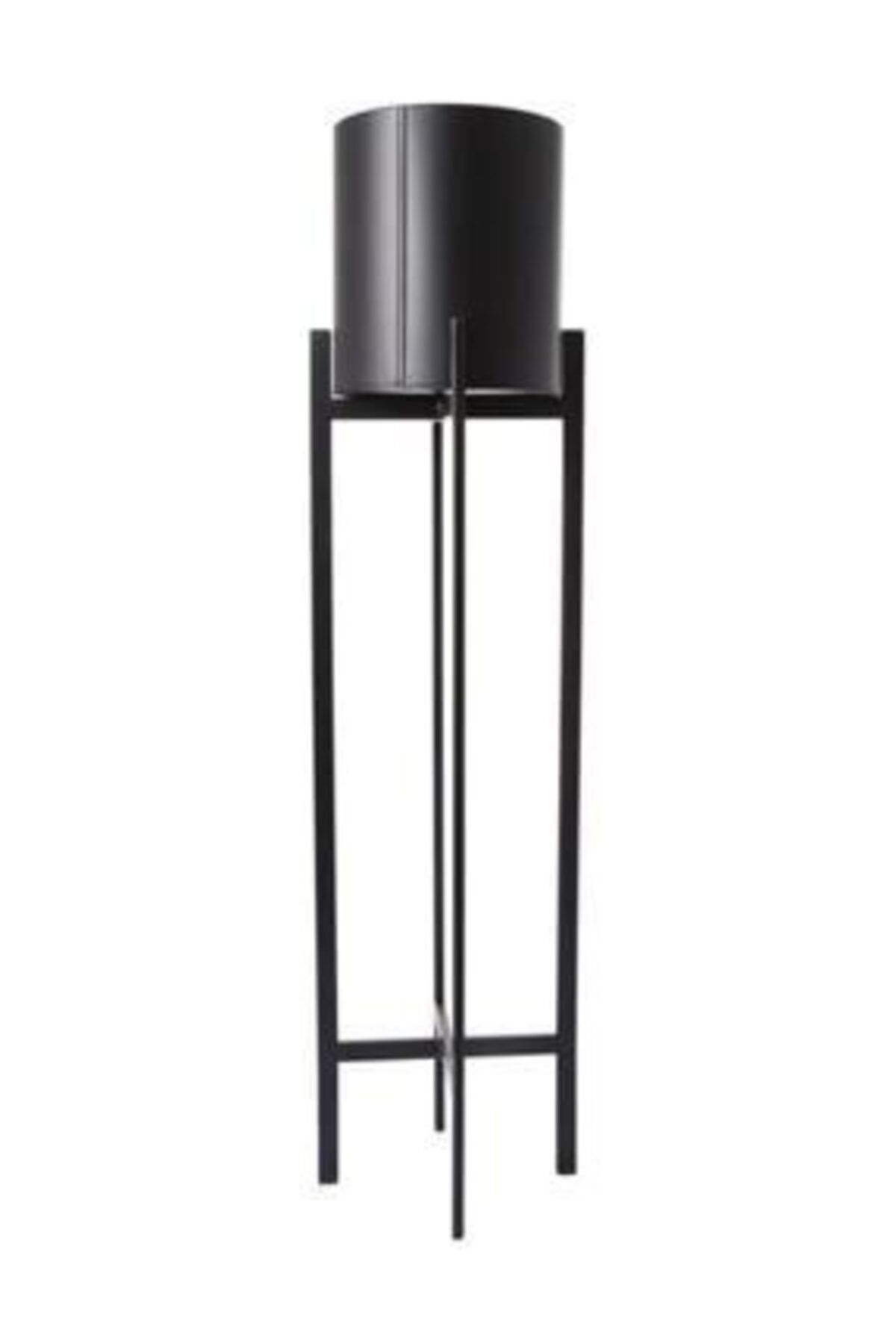 nesshomeeart Metal Siyah Dekoratif Ayaklı Saksı,ferforje Ayaklı Büyük Boy 24 X 83 cm  Saksı