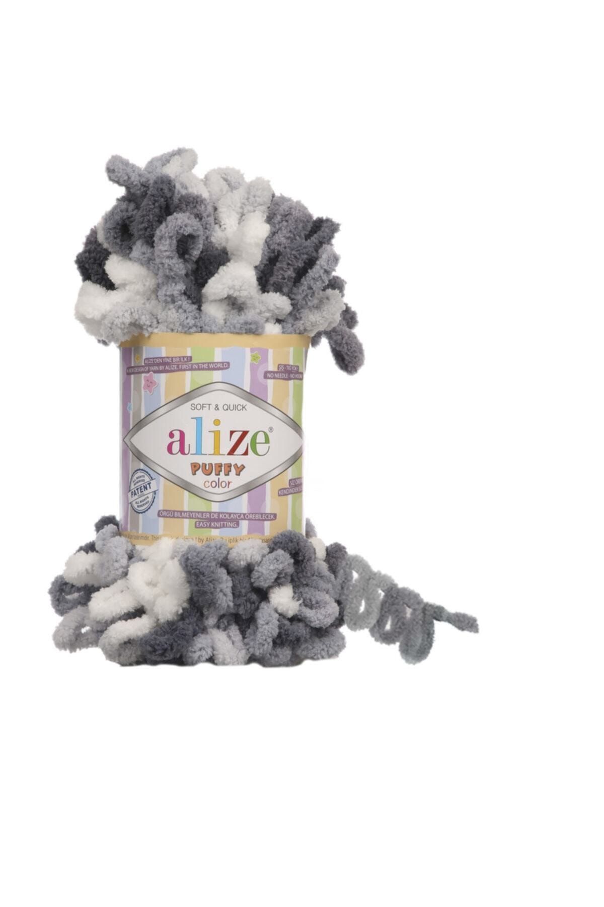 Alize 5 Adet Puffy Color El Örgü Ipi Ipliği Renk Kodu 5925