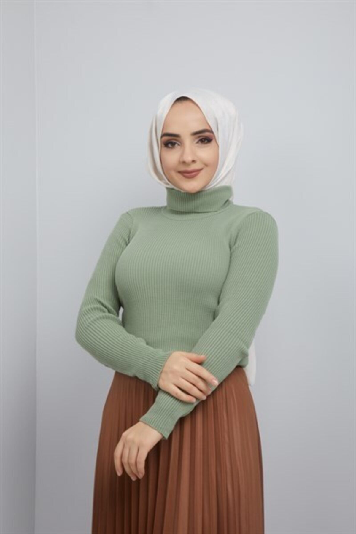 ModaKardelen Balıkçı Yaka Triko Kazak Mint