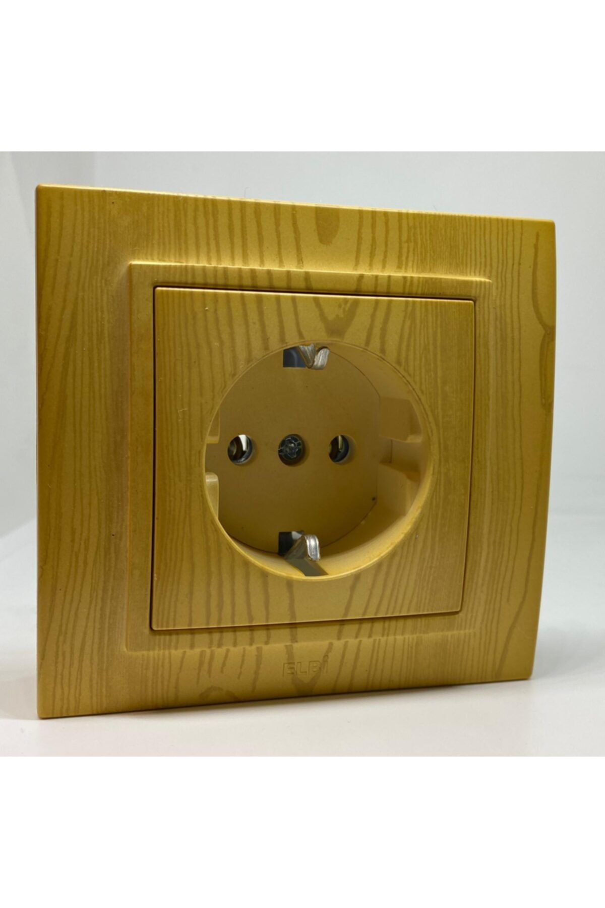ELBİ Zena Topraklı Priz Anahtar Çerçeveli Akçaağaç Rengi
