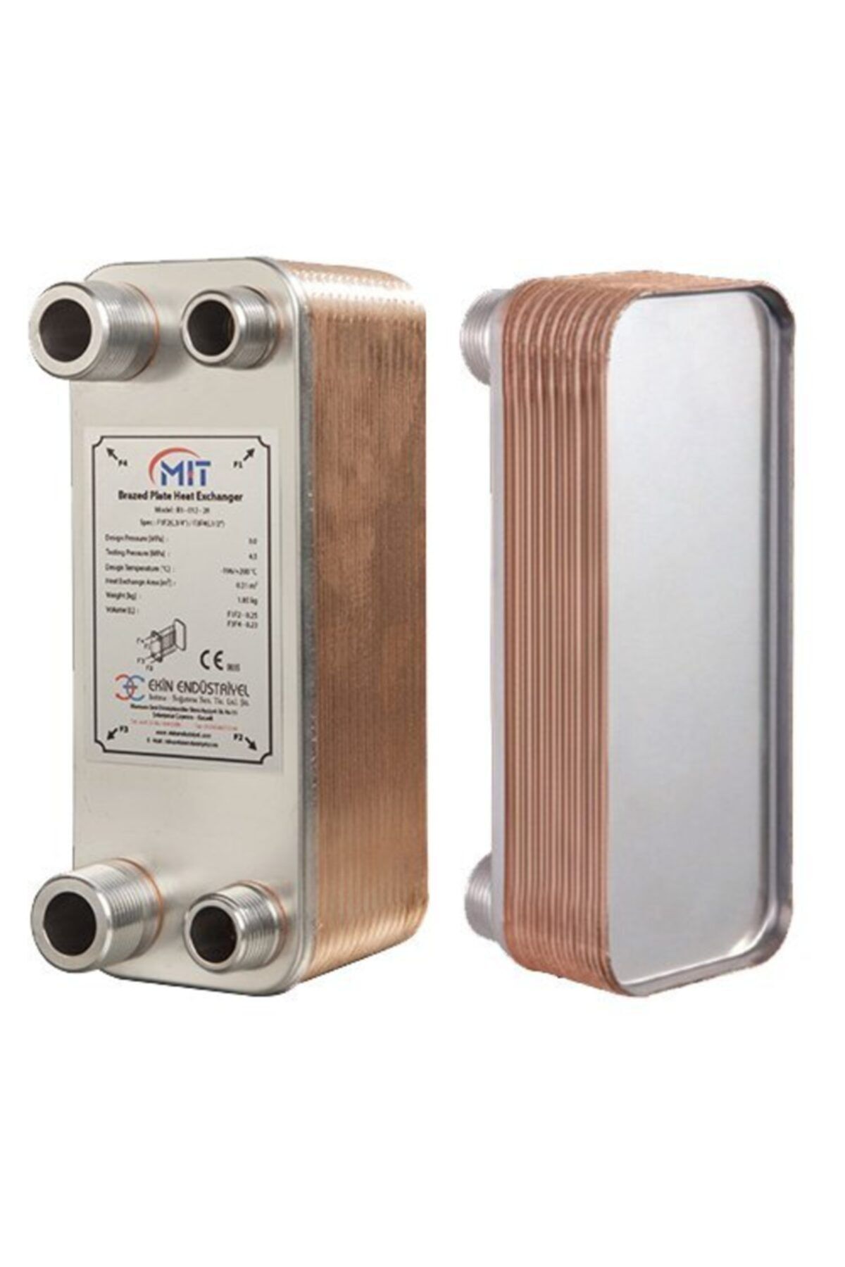 MIT Mb-01 - 28 Plaka Kaynaklı Plakalı Isı Eşanjör Bağlantı 3/4- 1/2 Kapasite 540litre/saat