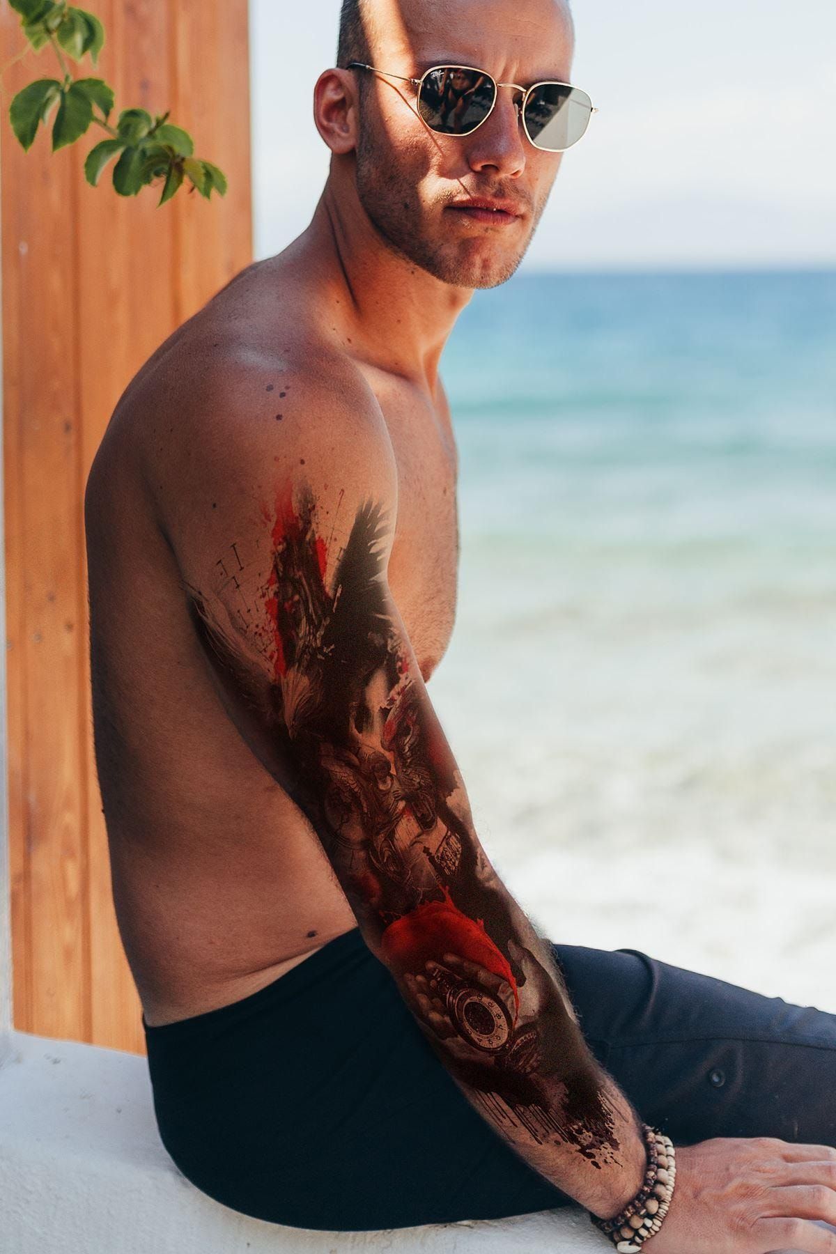 TAKIŞTIR Geçici Kartal Modelli Kol Dövme Tattoo