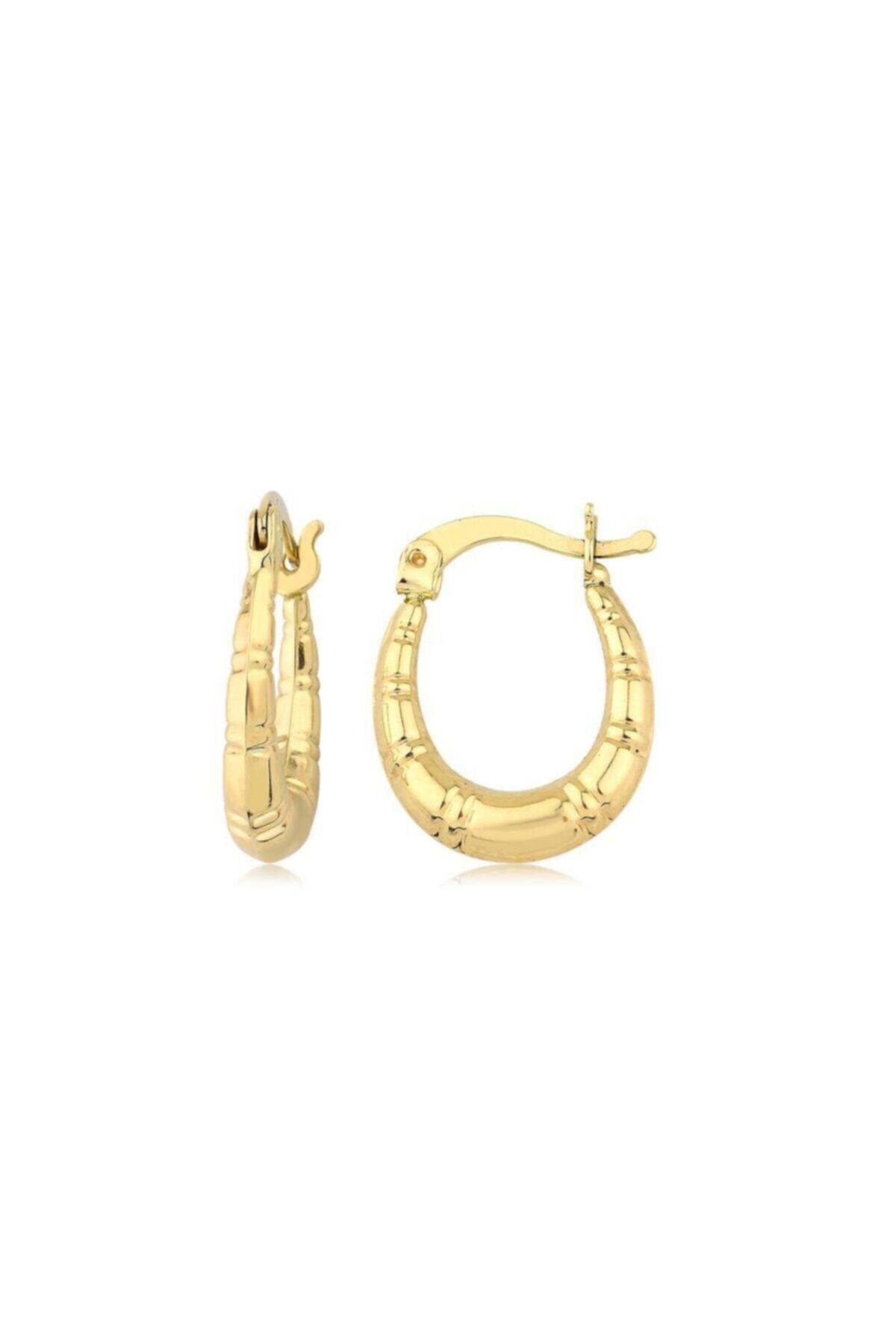 Iryum 14 Ayar Altın Halka Küpe (Çapı: 1.10cm) W4e28103