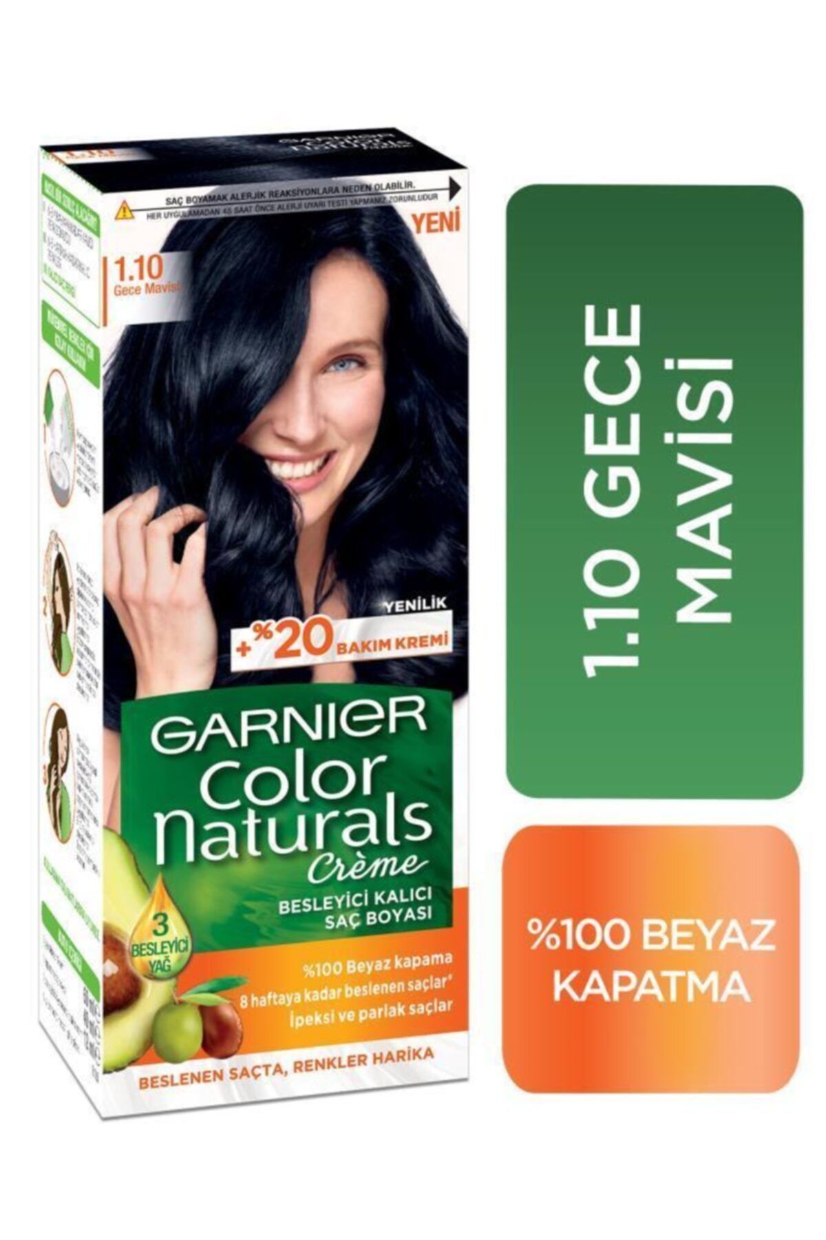 garnier color naturals 1 10 gece mavisi fiyati yorumlari trendyol