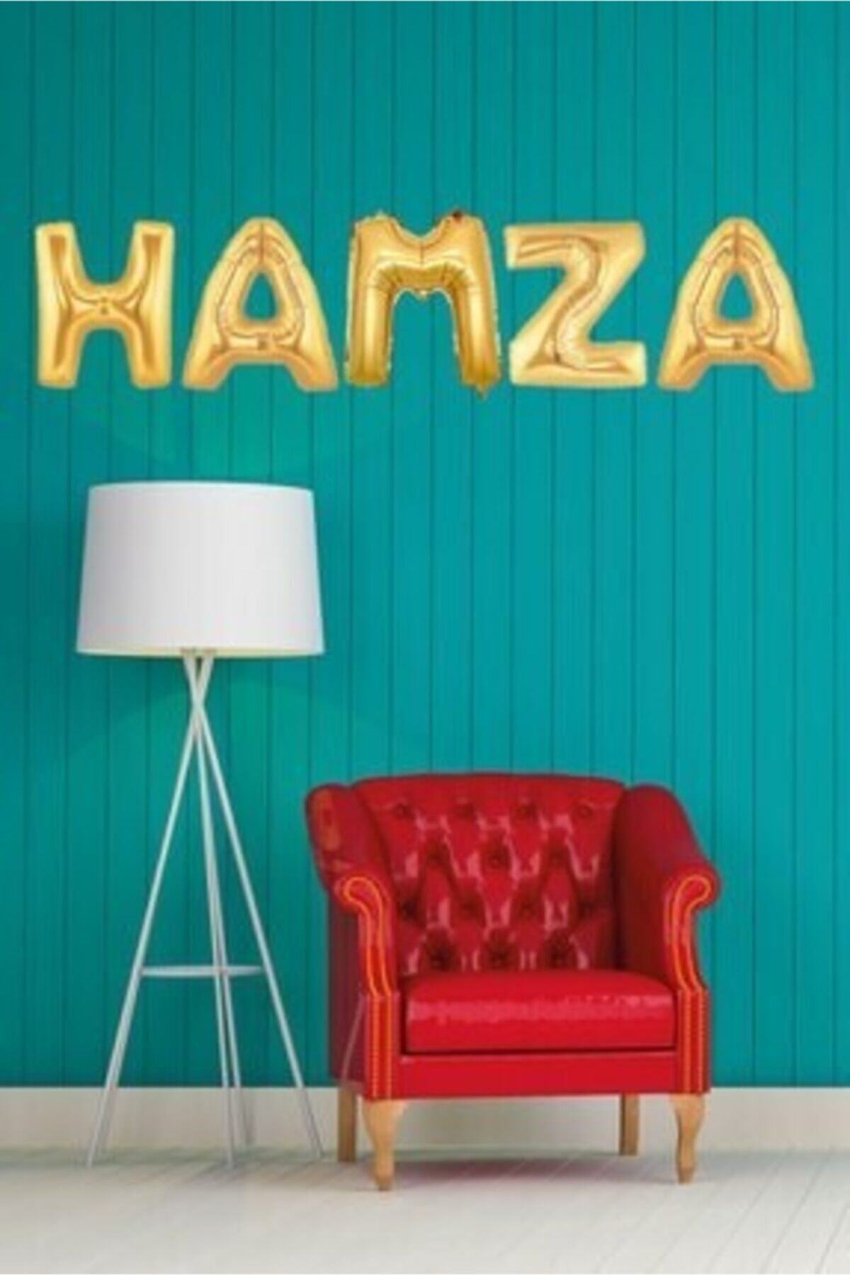 partisüs Doğum Günü Hamza Altın Harf Folyo Balon Set