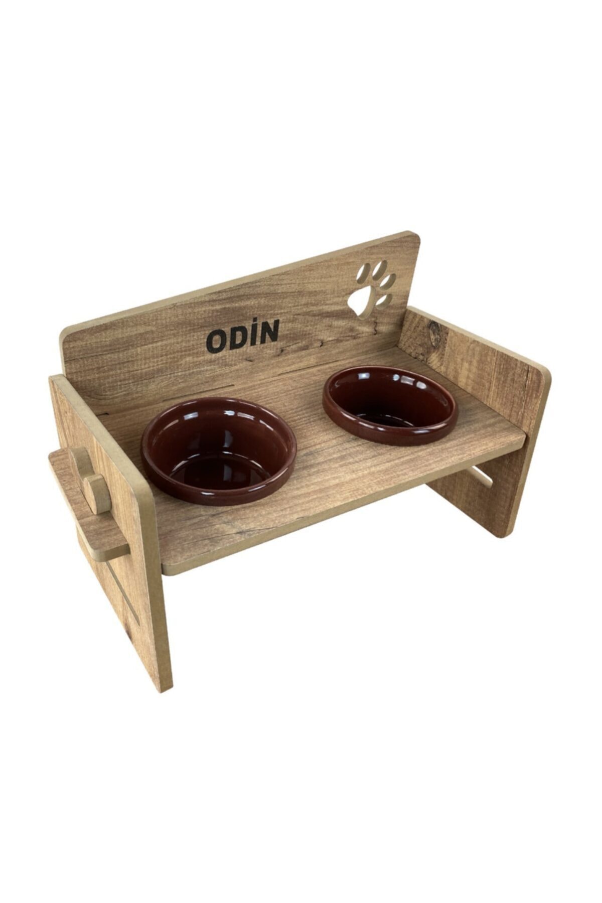 odunconcept Bordo Seramik Level Yüksekliği Ayarlanabilir Kedi Ve Küçük Irk Köpek Mama Ve Su Kabı