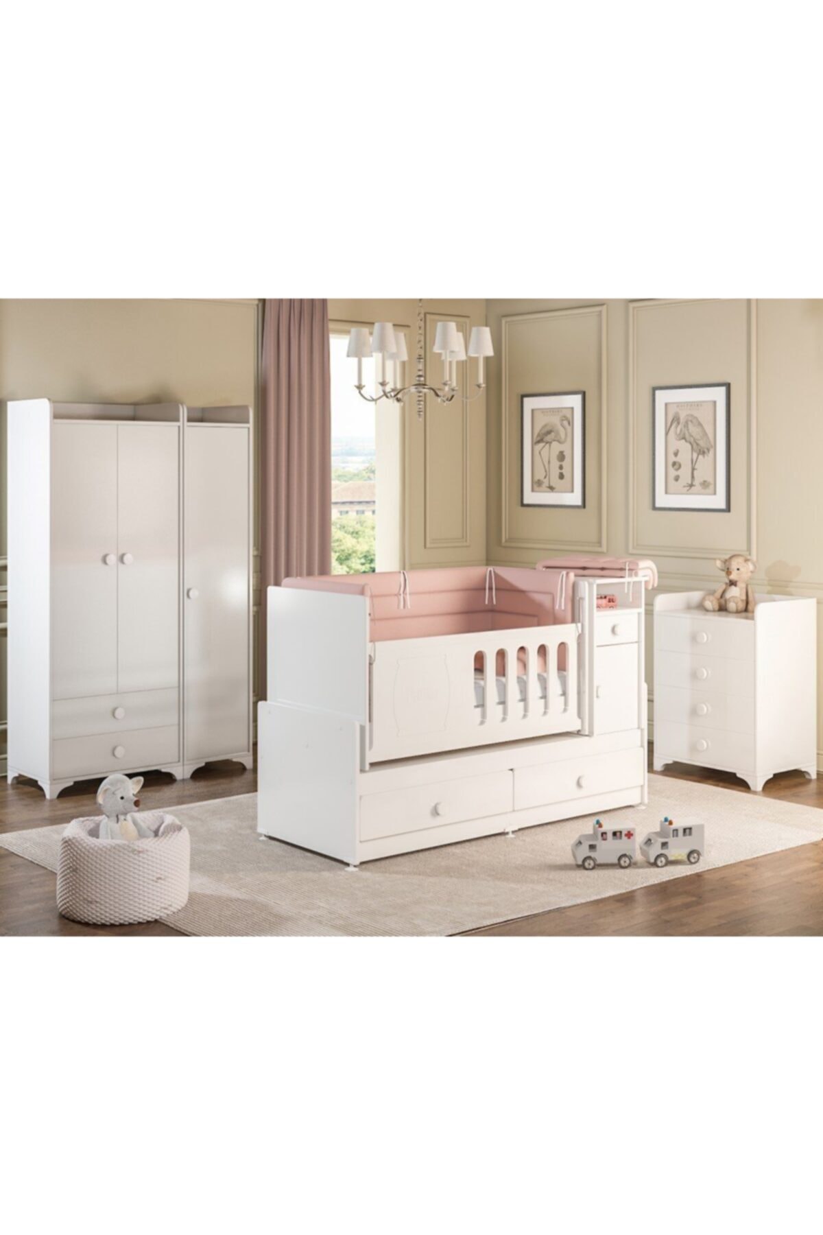 Afilli R 131a Rose Bebek Odası Takımı Beyaz