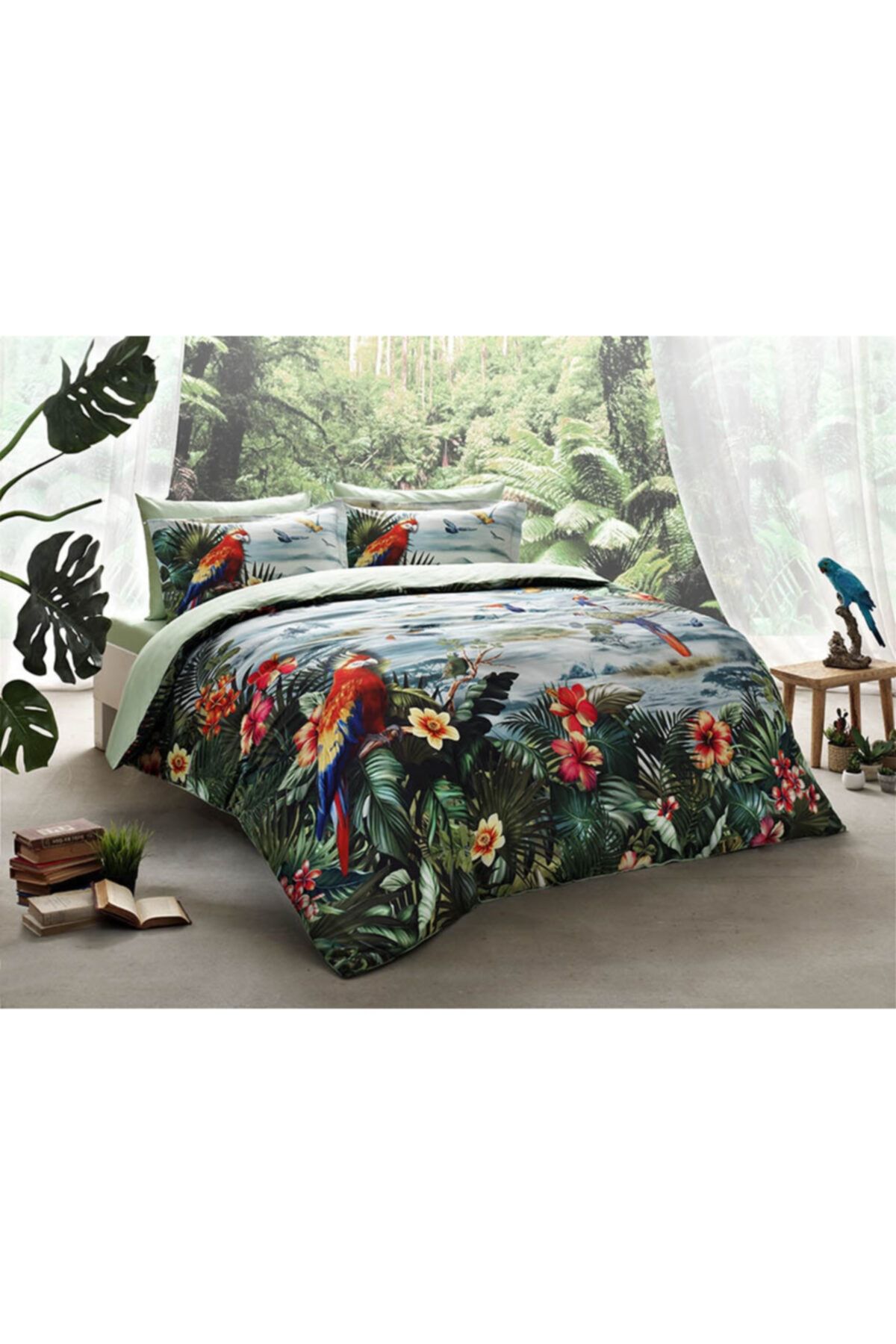 Taç King Size Forrest Dijital Saten Yorgan Seti