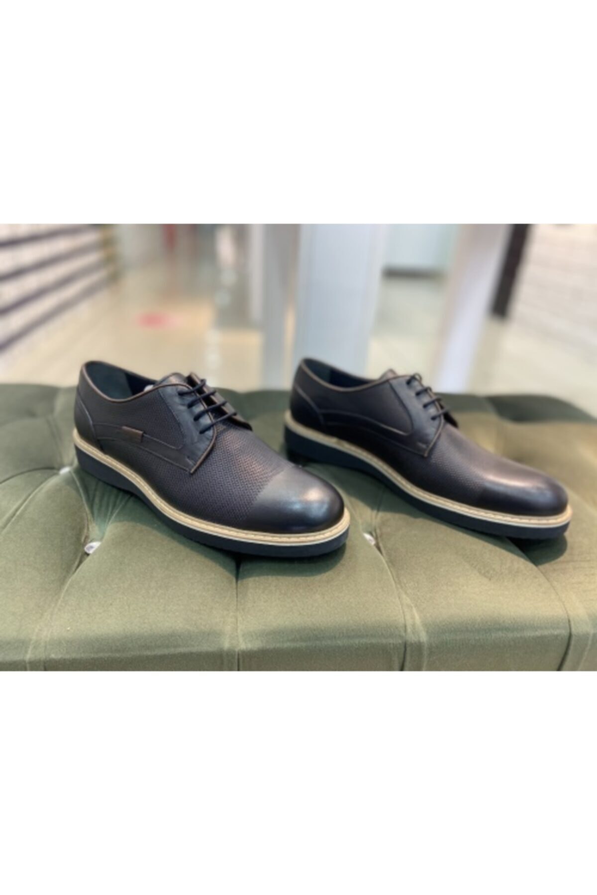 Hacıoğlu Ayakkabı Erkek Lazerli Siyah Doğal Deri Ayakkabı