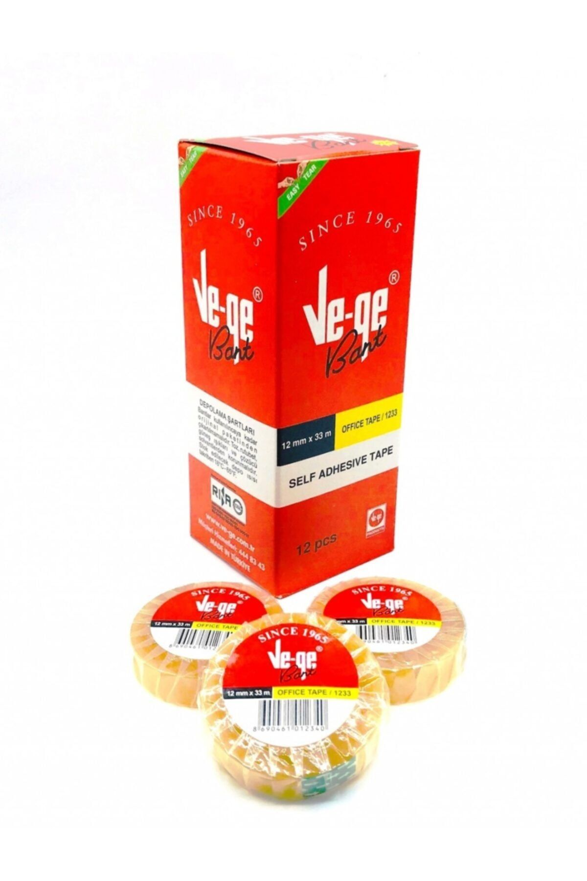 Vege Ve -ge 12 Mm X33 Mm Ofis Sele Bant 12 Adet Kutu